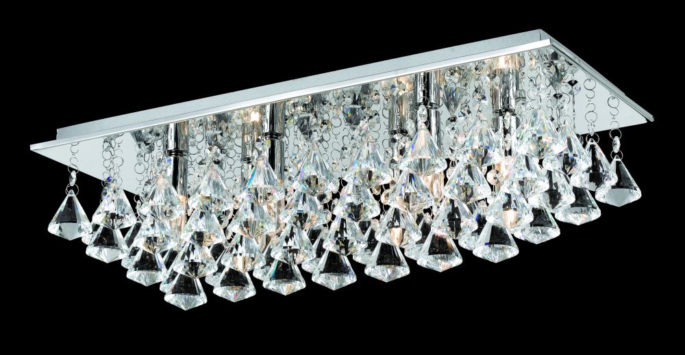 Impex - Parma 6 Light Oblong Flush - Chrome