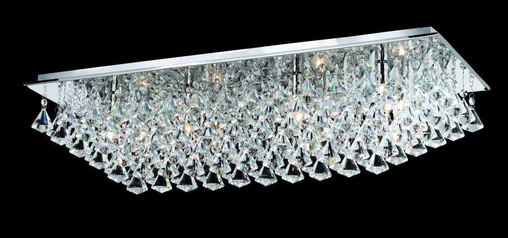 Impex - Parma 8 Light Oblong Flush - Chrome