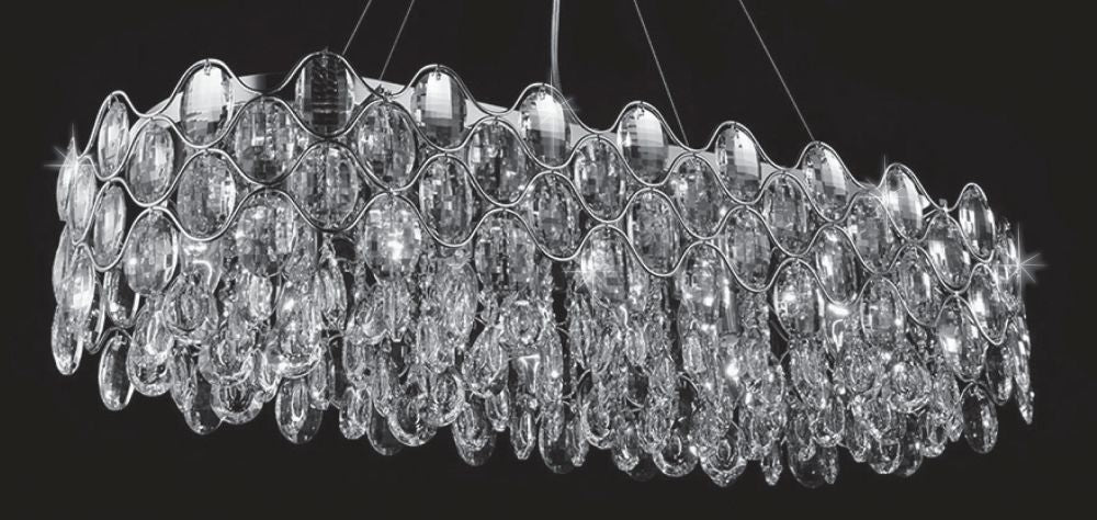 Impex - Raina 10 Light Crystal OBL - Chrome