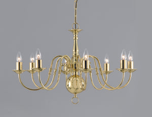 Impex - Flemish Chandelier 8 - Polished Brass