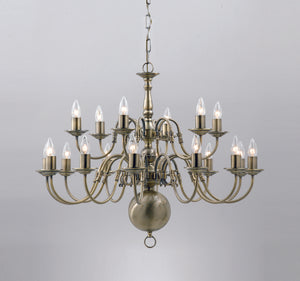 Impex - Flemish Chandelier 18 - Antique Brass