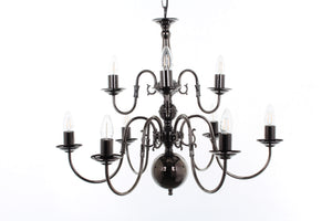 Impex - Flemish Chandelier 9 - Gunmetal