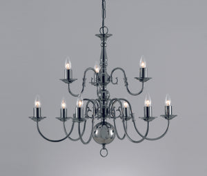 Impex - Flemish Chandelier 9 - Gunmetal