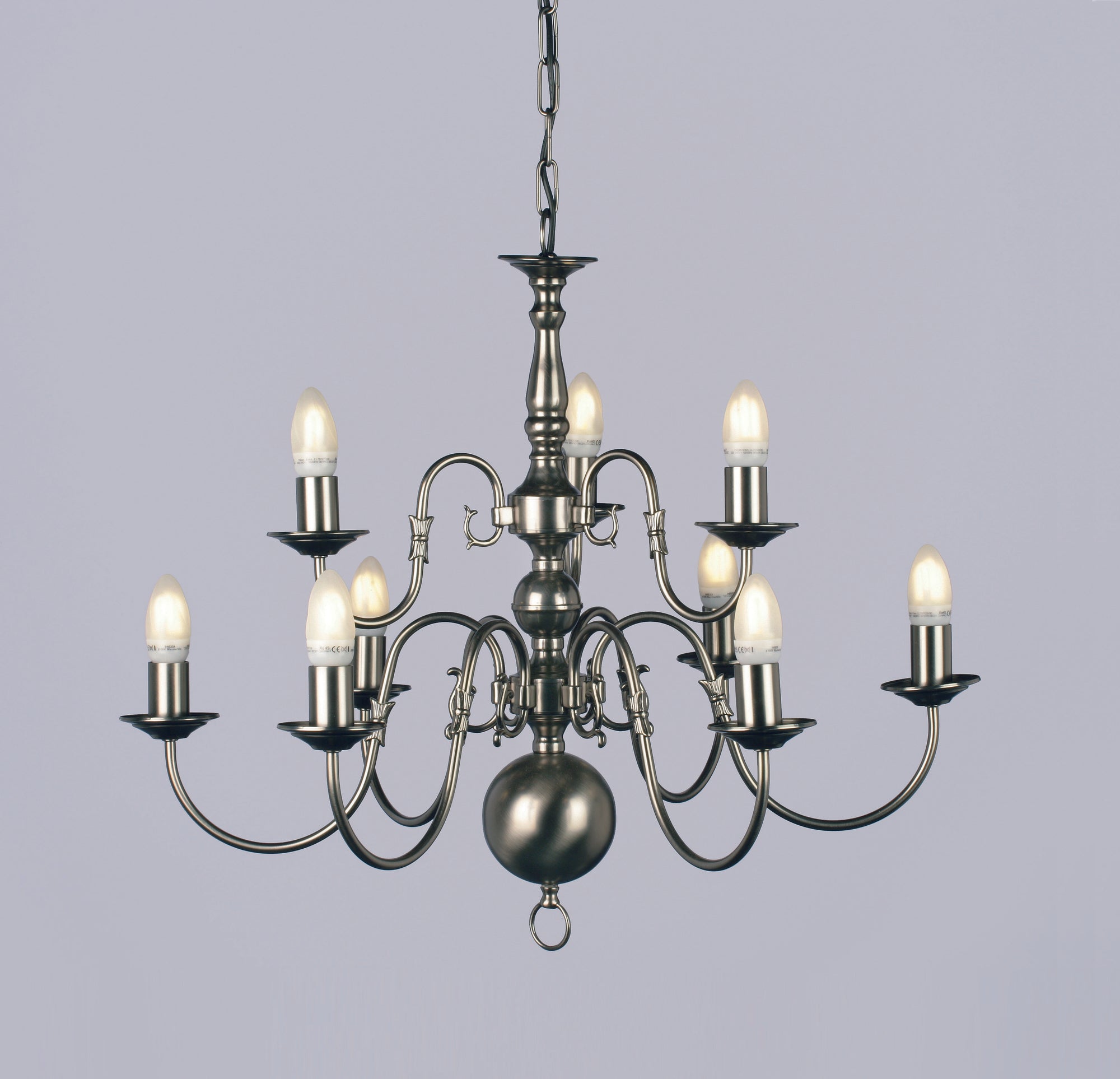 Impex - Flemish Chandelier 9 - Pewter