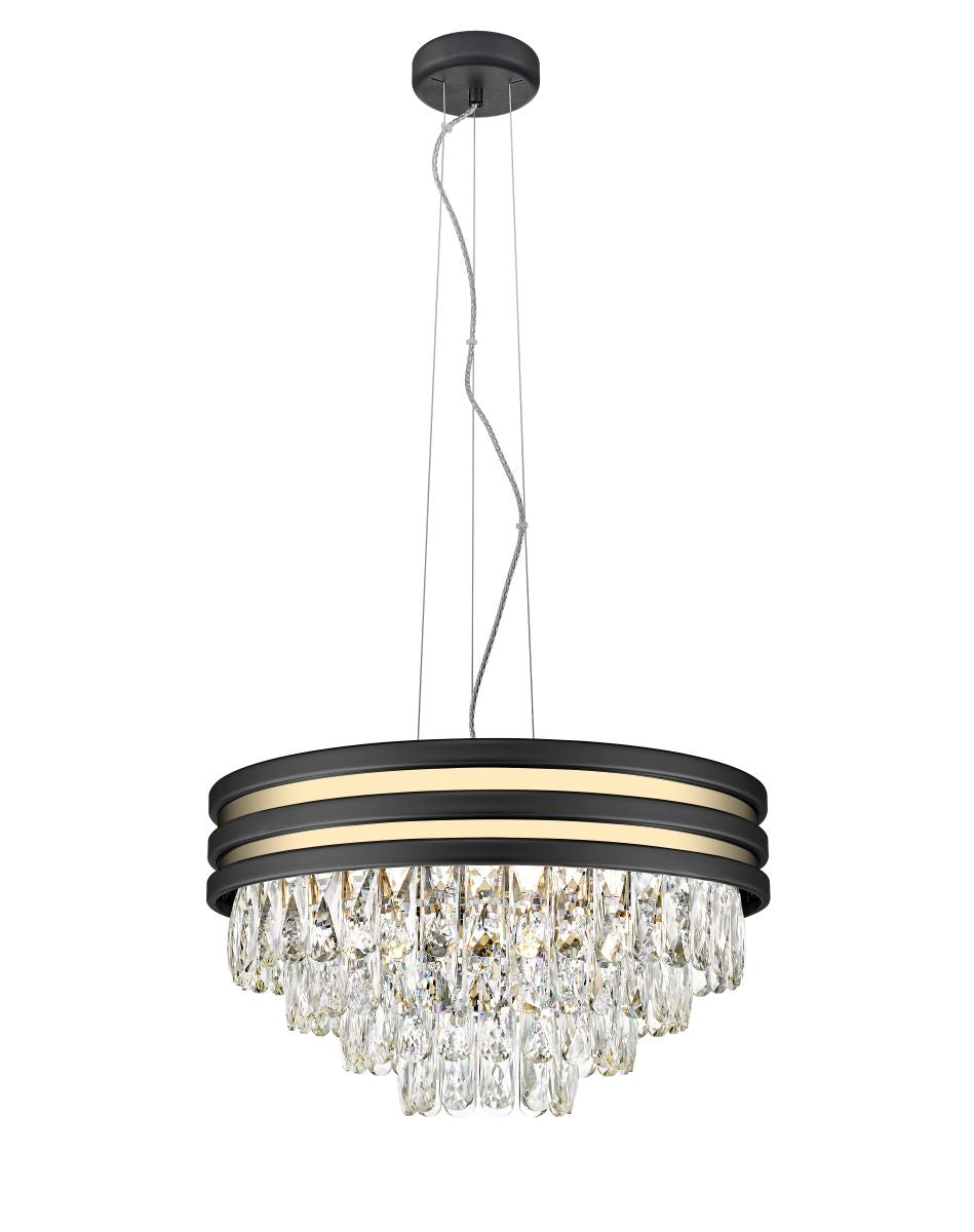 Impex - Cuba 5 Light Pendant - Gold/Matt Black