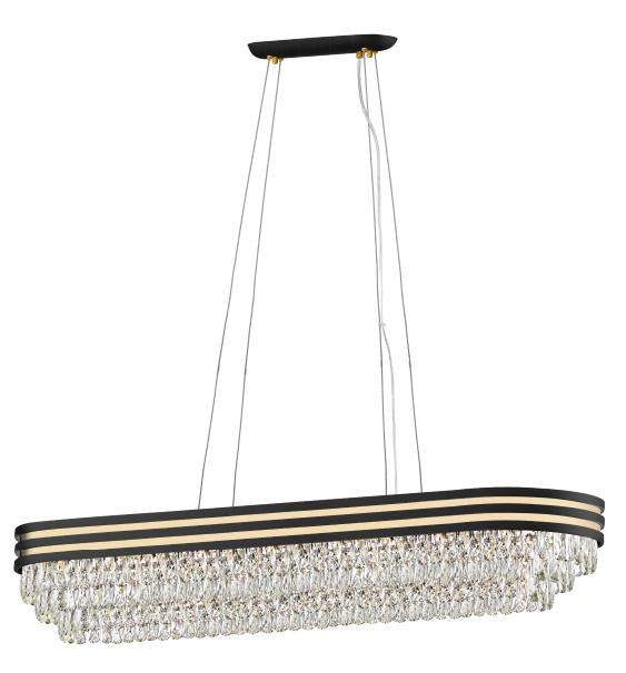 Impex - Cuba 11 Light Crystal OBL - Gold/Matt Black