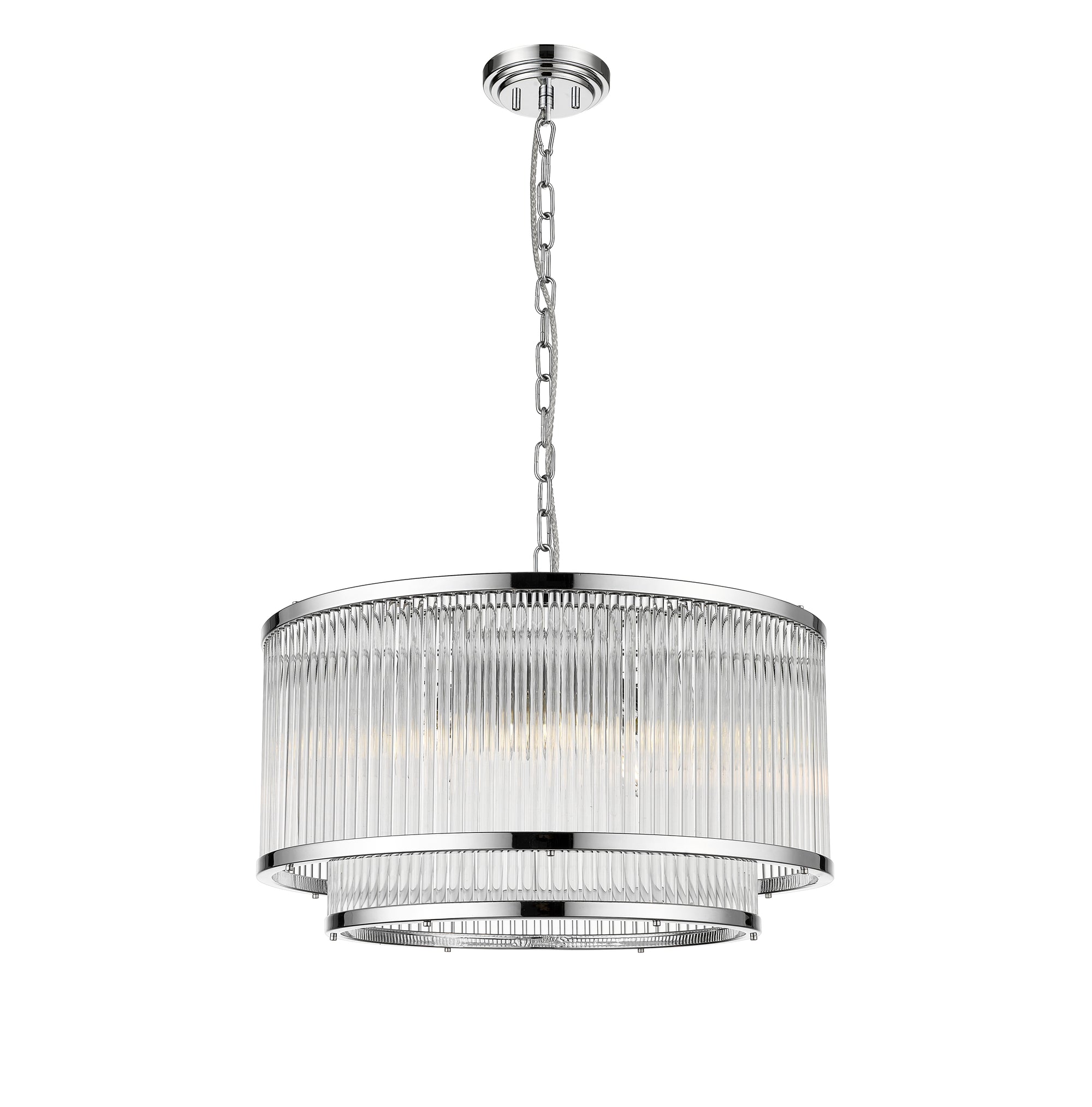 Impex - Antigua 5 Light 2 Tier Pendant - Chrome