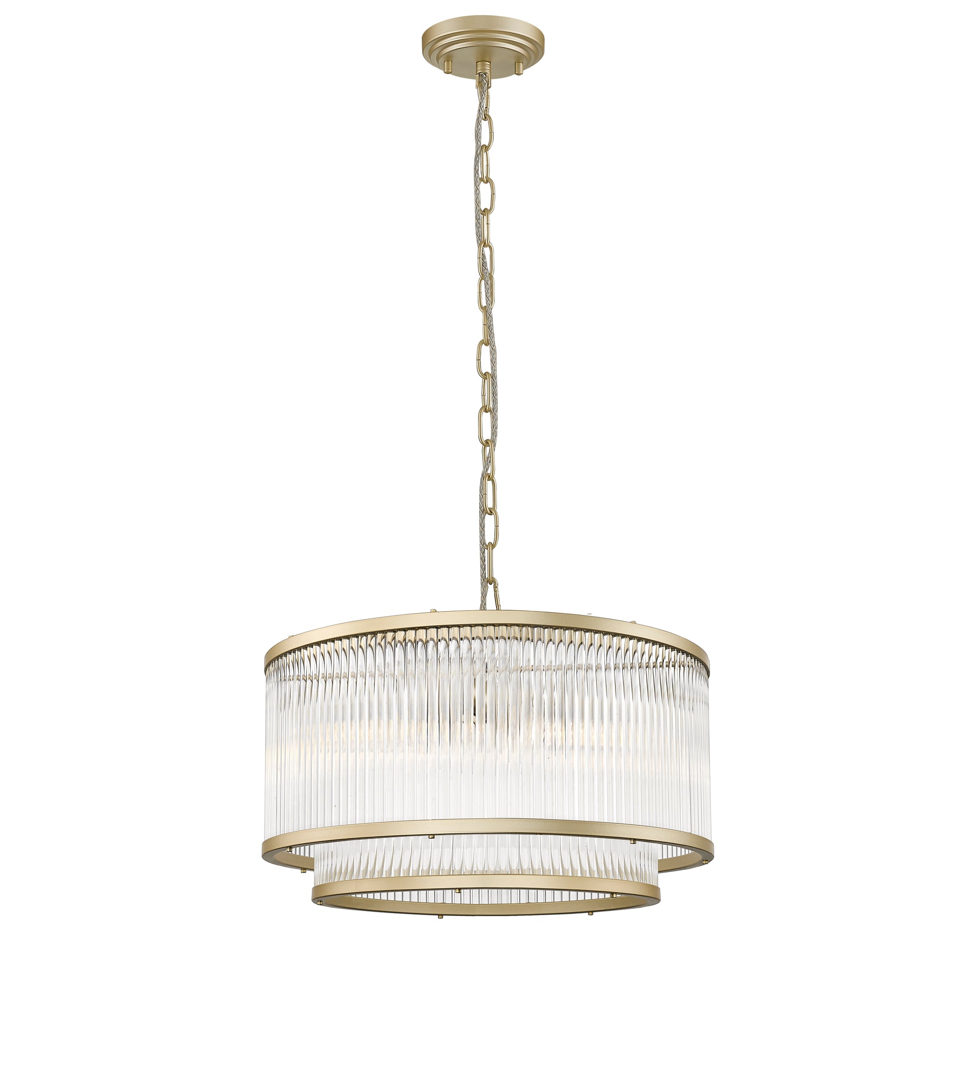 Impex - Antigua 5 Light 2 Tier Pendant - Matt Gold