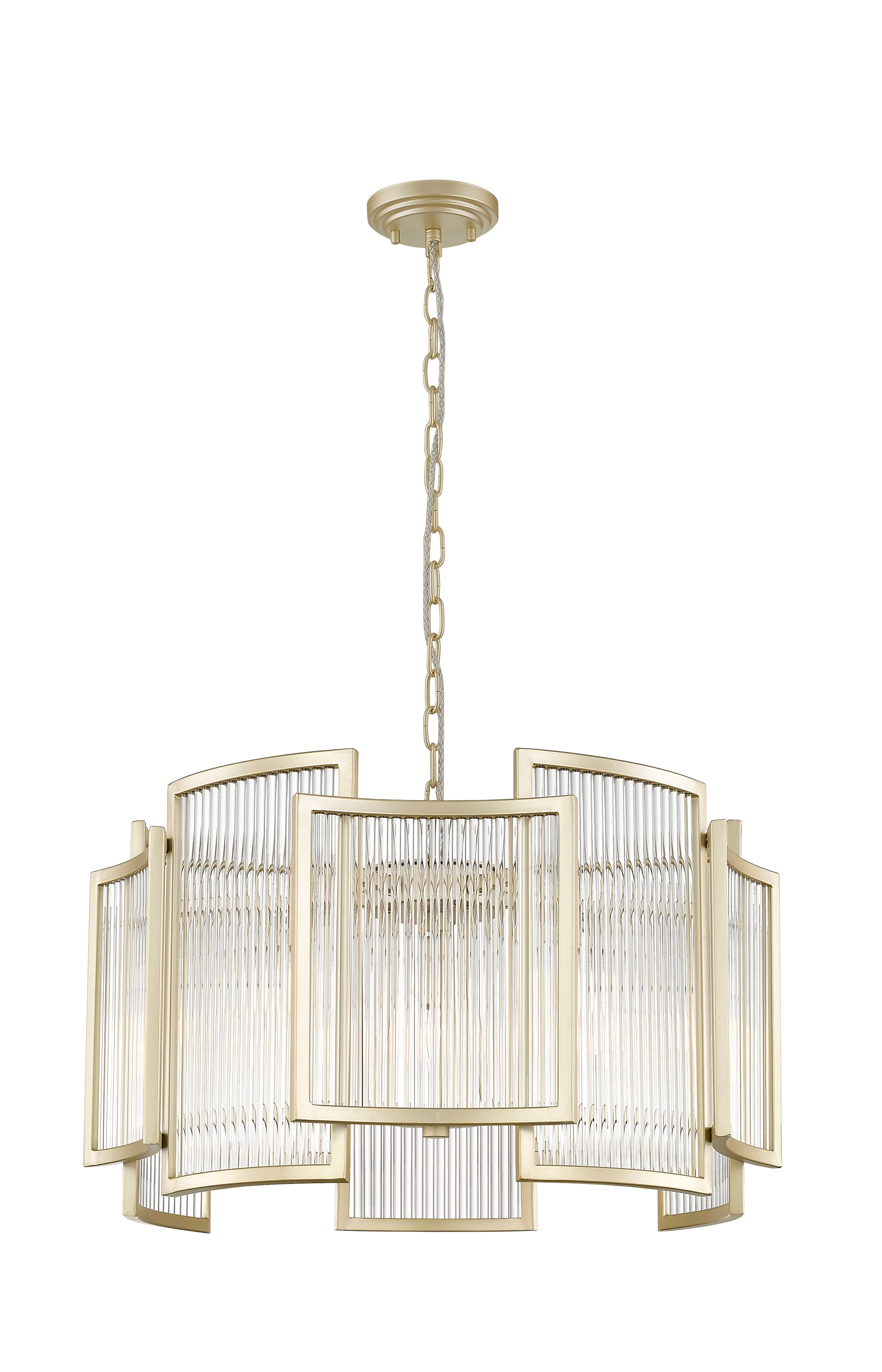 Impex - Antigua 5 Light Pendant - Matt Gold