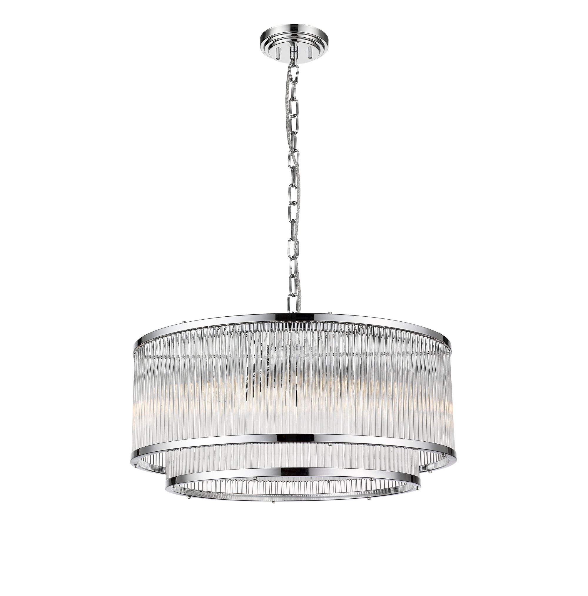 Impex - Antigua 6 Light 2 Tier Pendant - Chrome