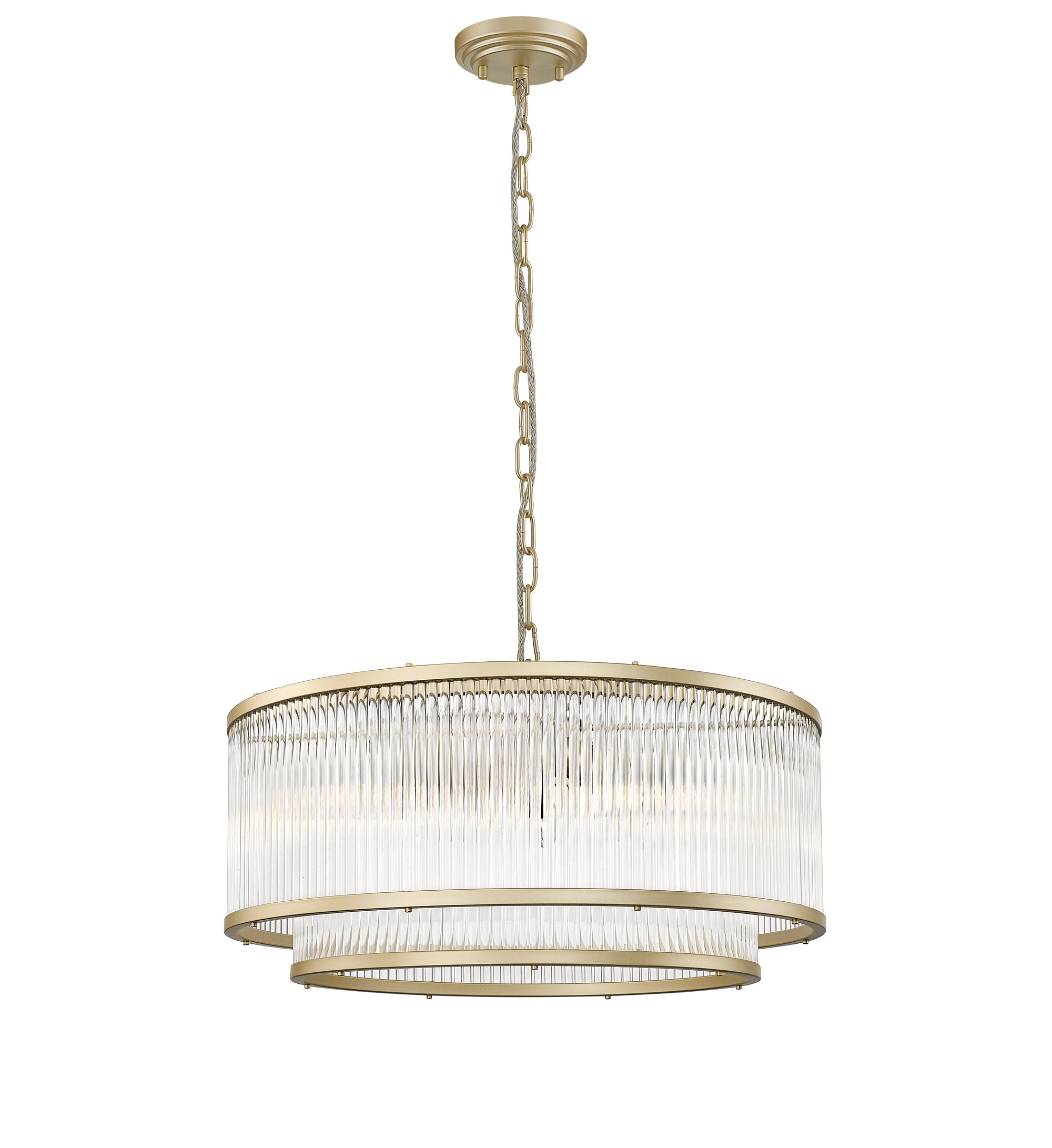 Impex - Antigua 6 Light 2 Tier Pendant - Matt Gold