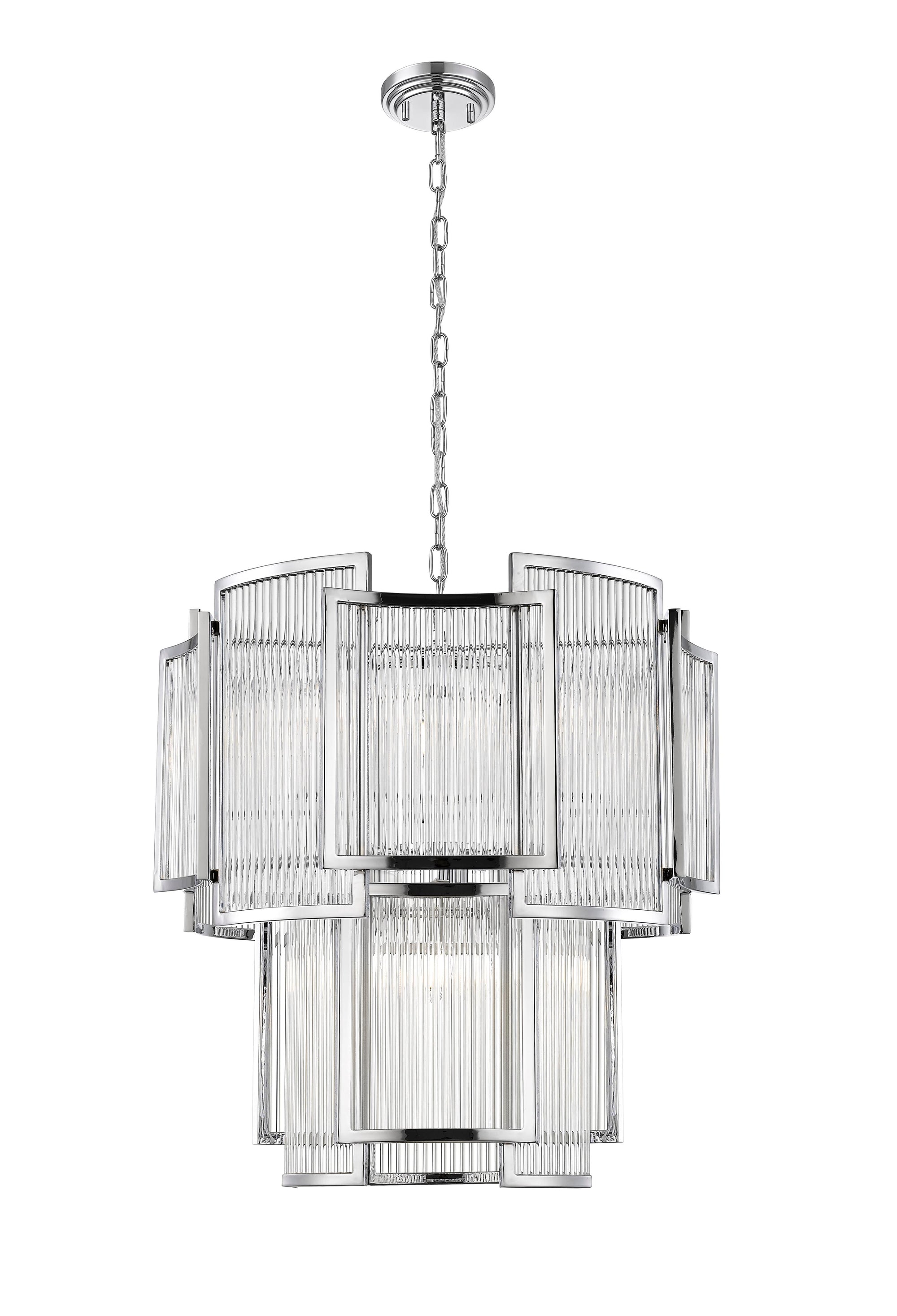 Impex - Antigua 8 Light Pendant - Chrome