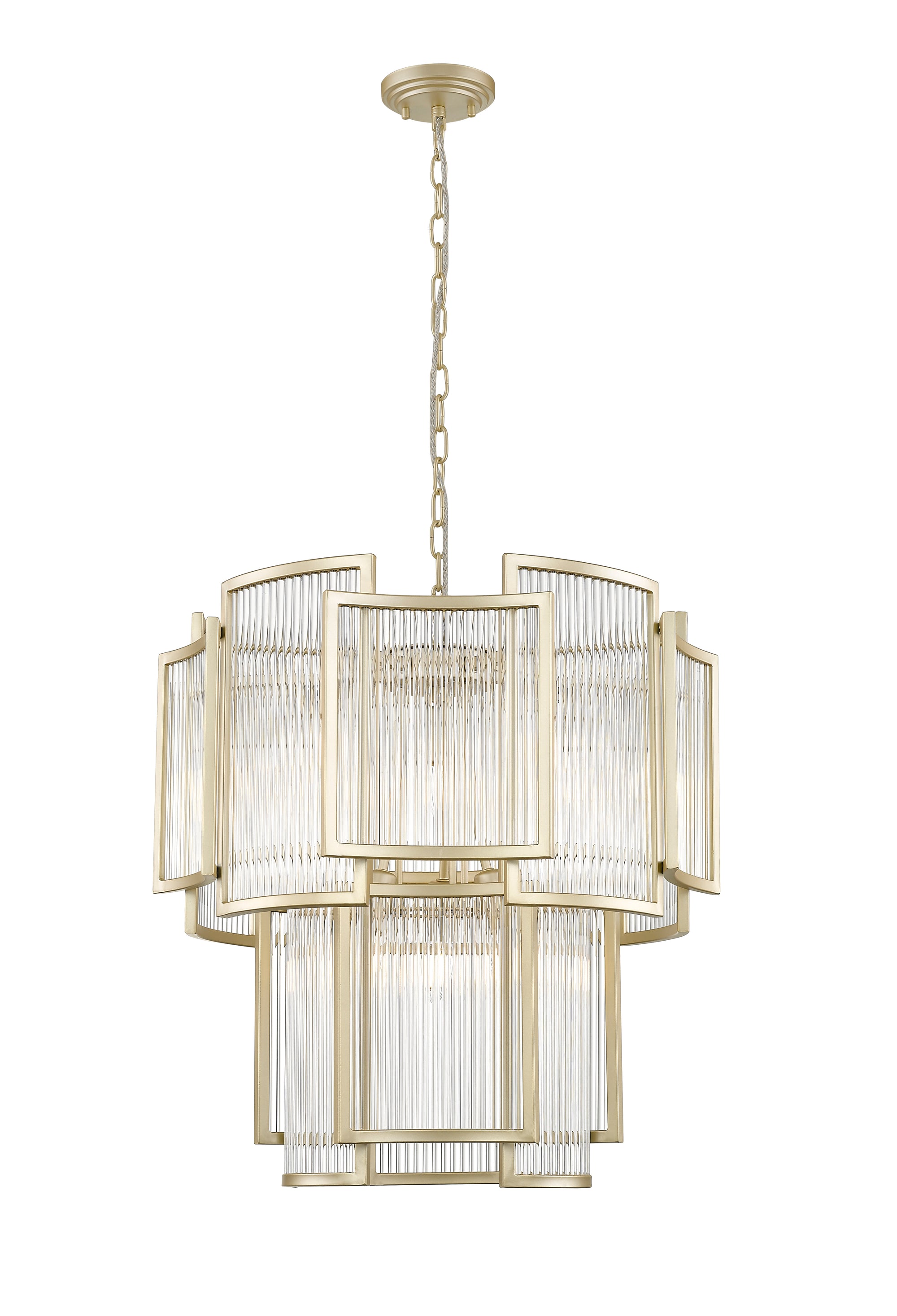 Impex - Antigua 8 Light Pendant - Matt Gold