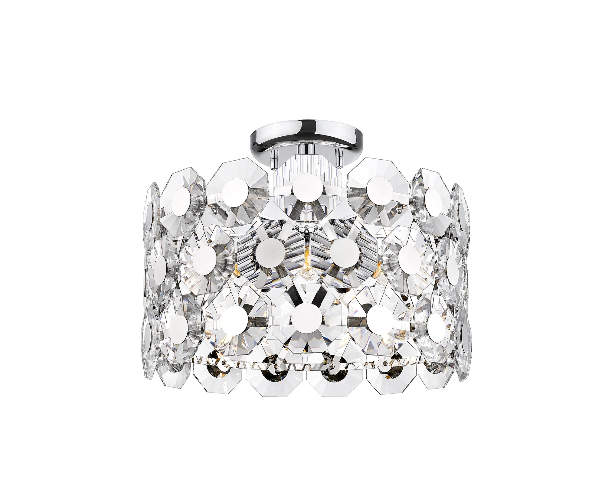 Impex - Bahamas 5 Light Semi Flush - Chrome