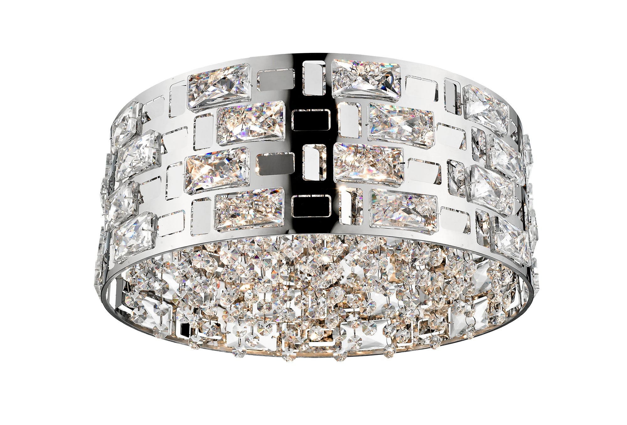 Impex - Lola 5 Light Crystal Flush - Chrome