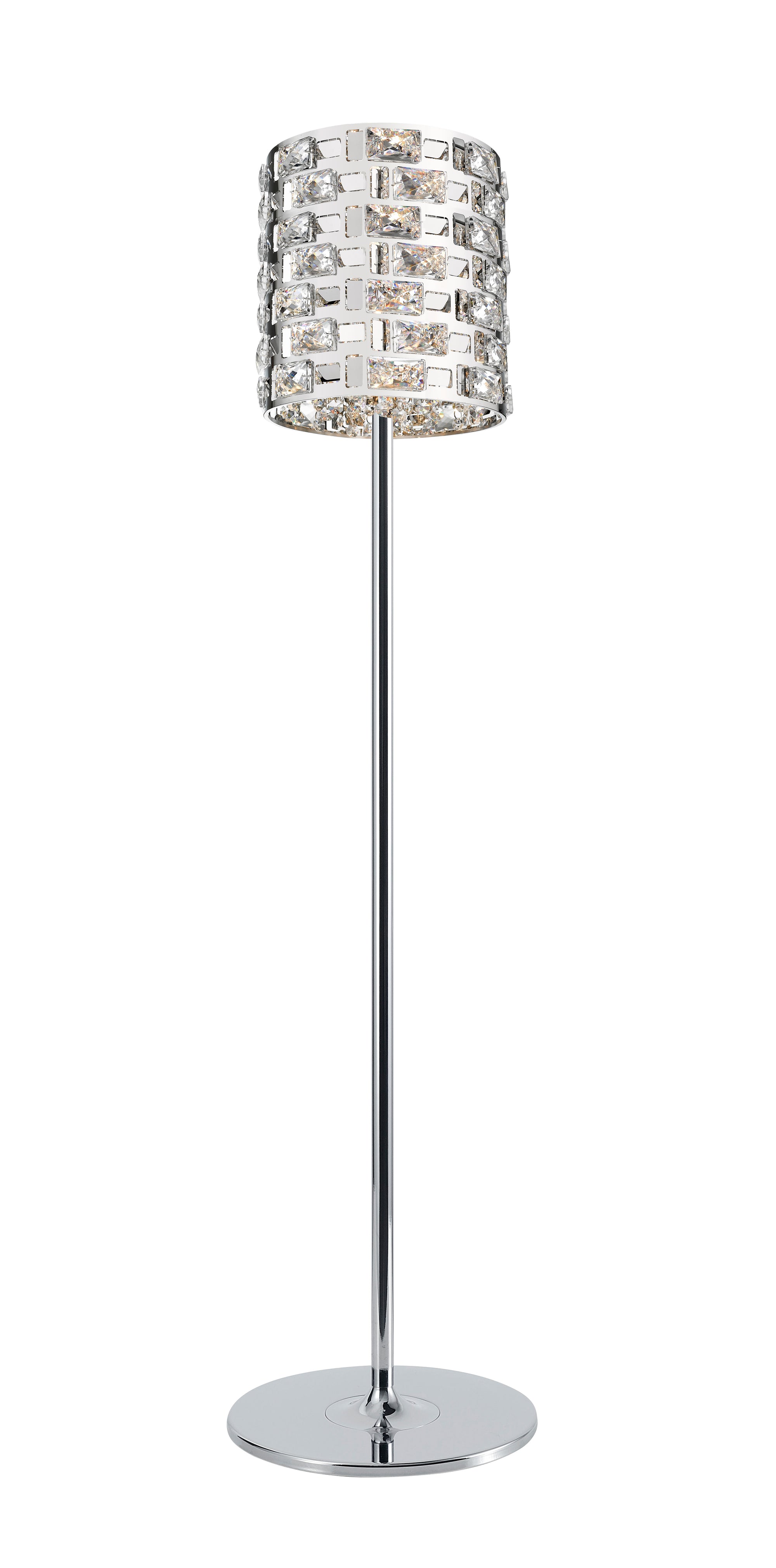 Impex - Lola Crystal Floor Lamp - Chrome