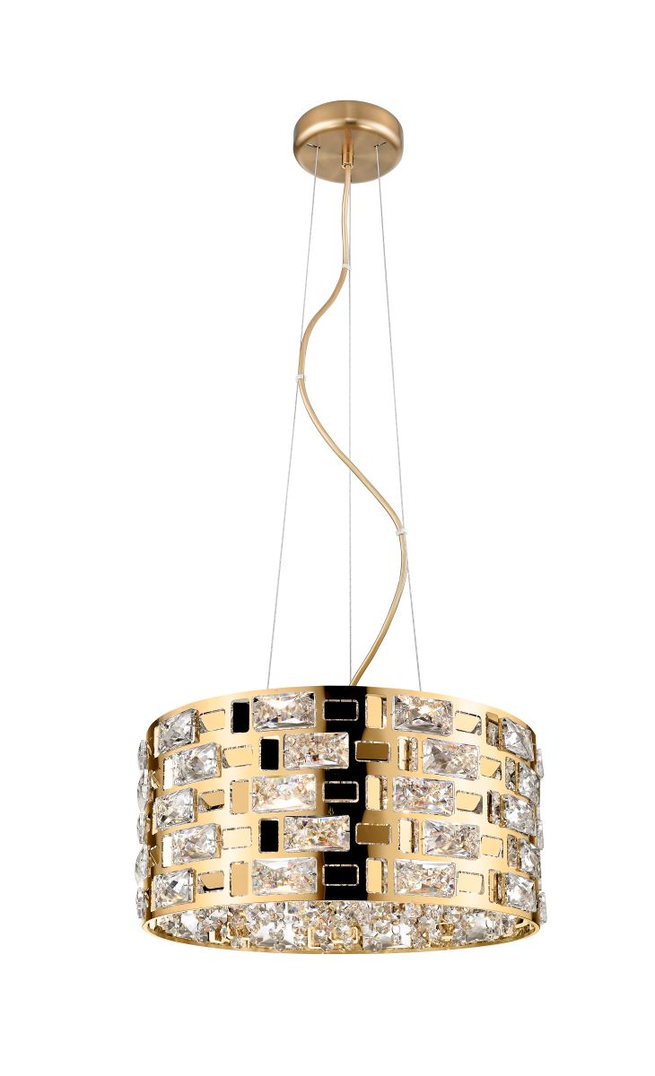 Impex - Lola 5 Light Crystal Pendant - Gold