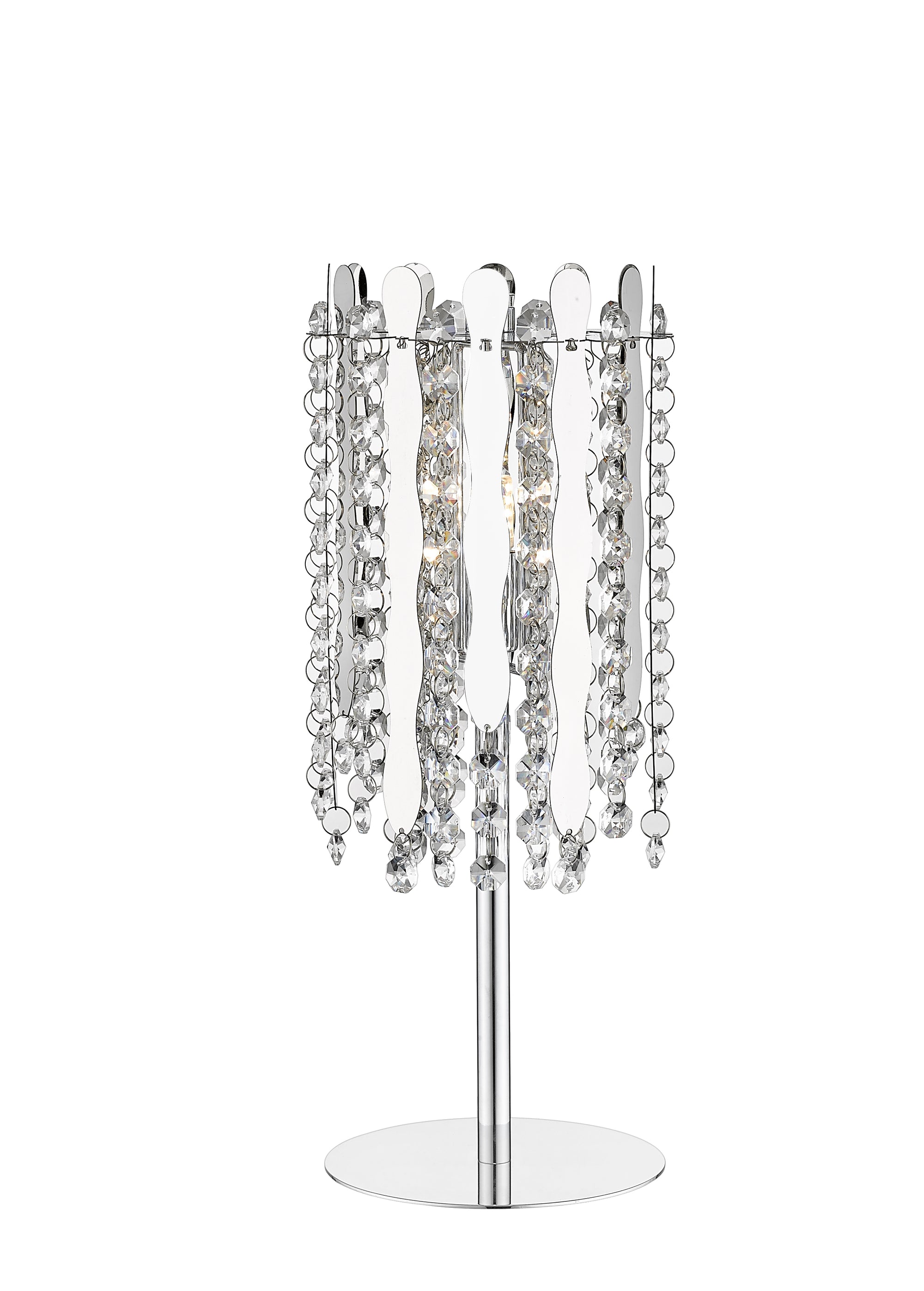 Impex - Belize Crystal Table Lamp - Chrome