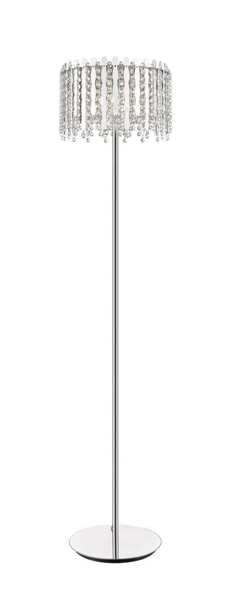 Impex - Belize Crystal Floor Lamp - Chrome