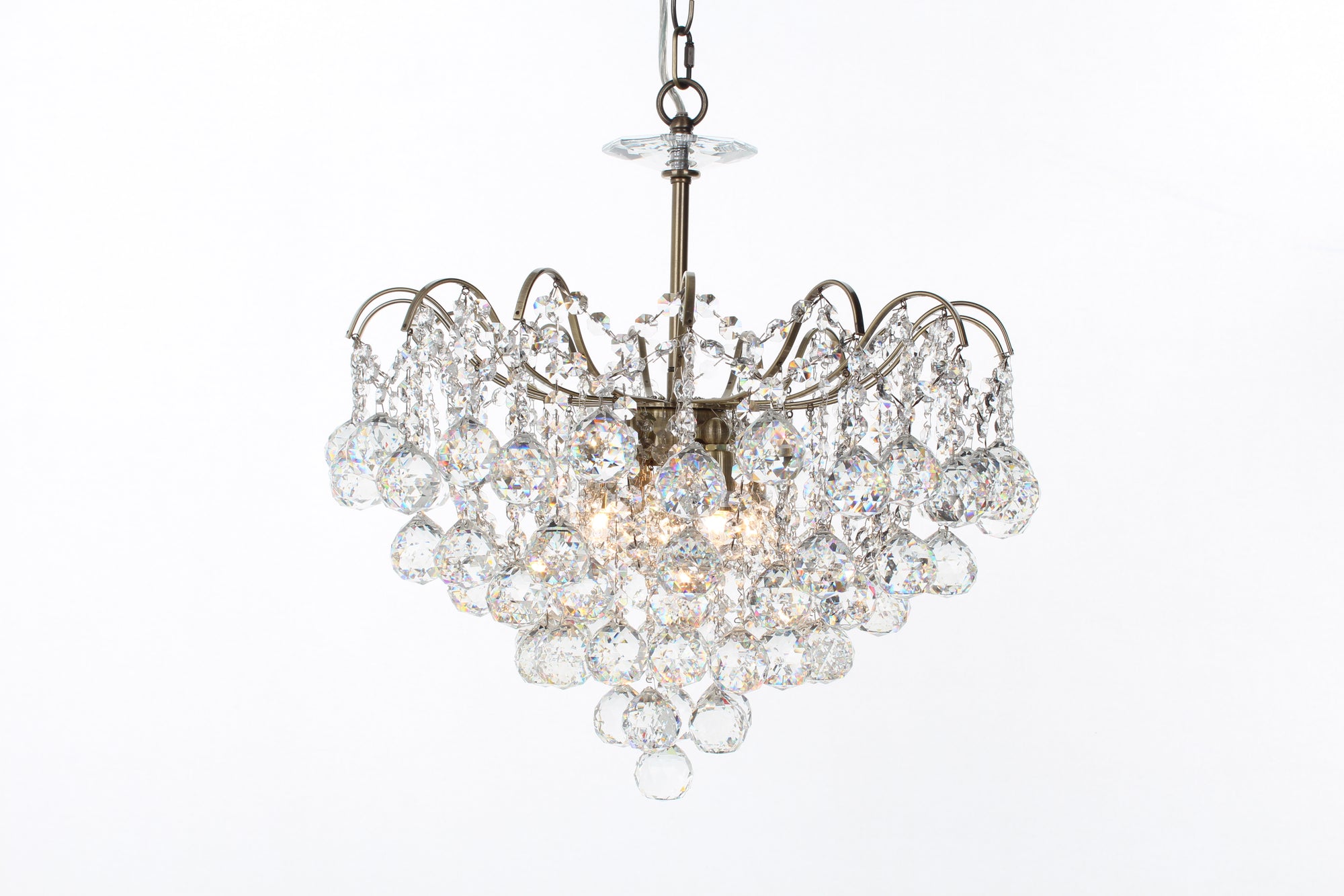 Impex - Emmie 5 Light Crystal - Antique Brass