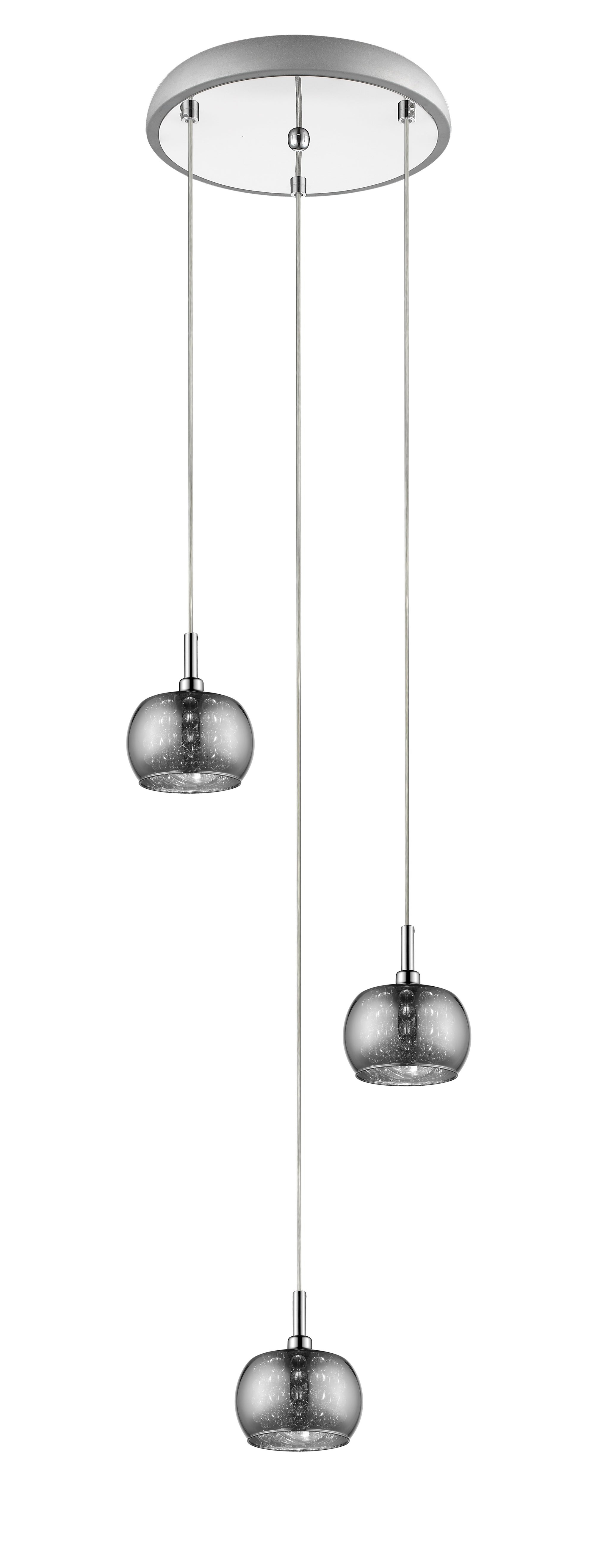 Impex - Deni Glass 3 Light With Beads - Chrome