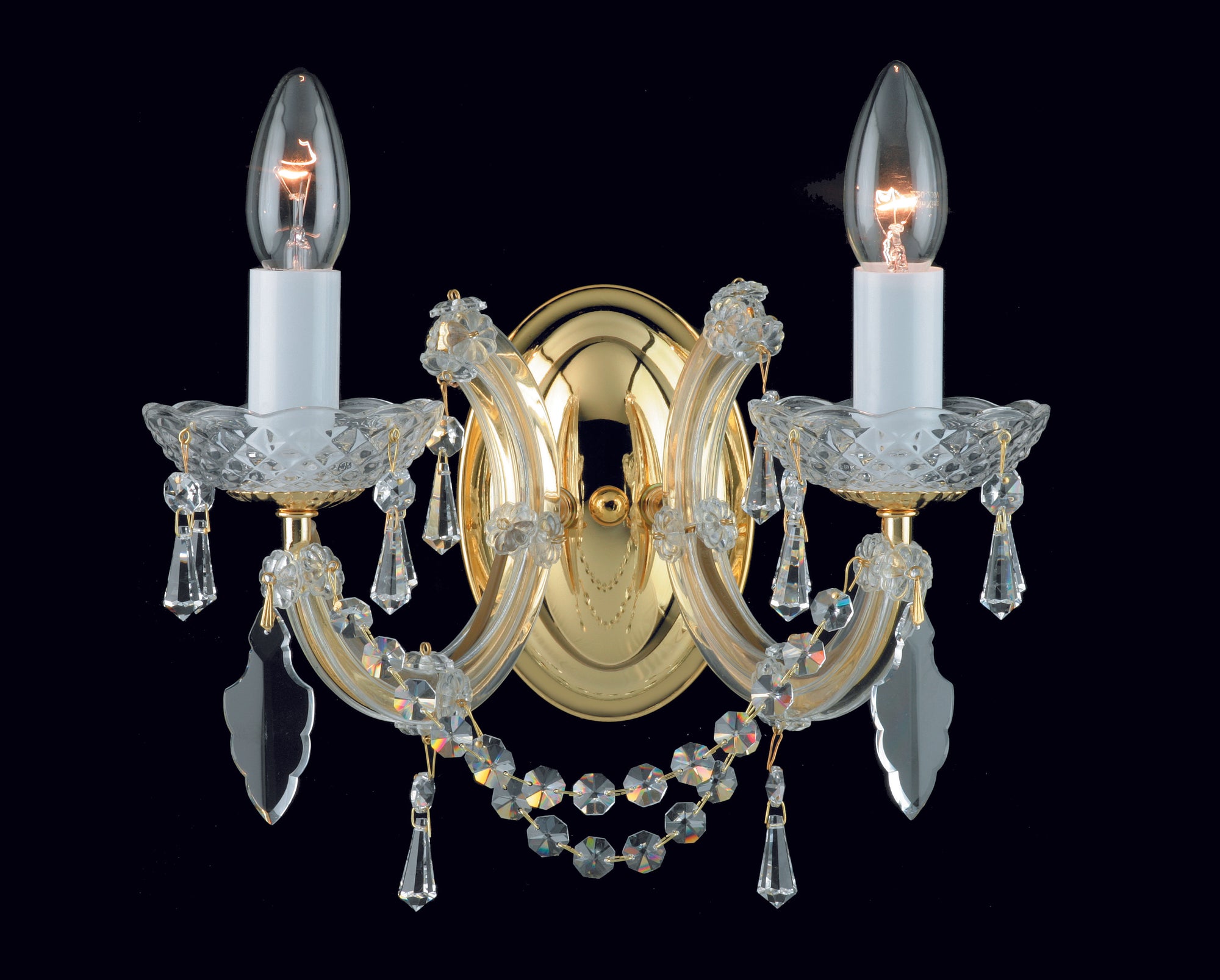 Impex - Marie Theresa 2 Light Wall Light - Gold