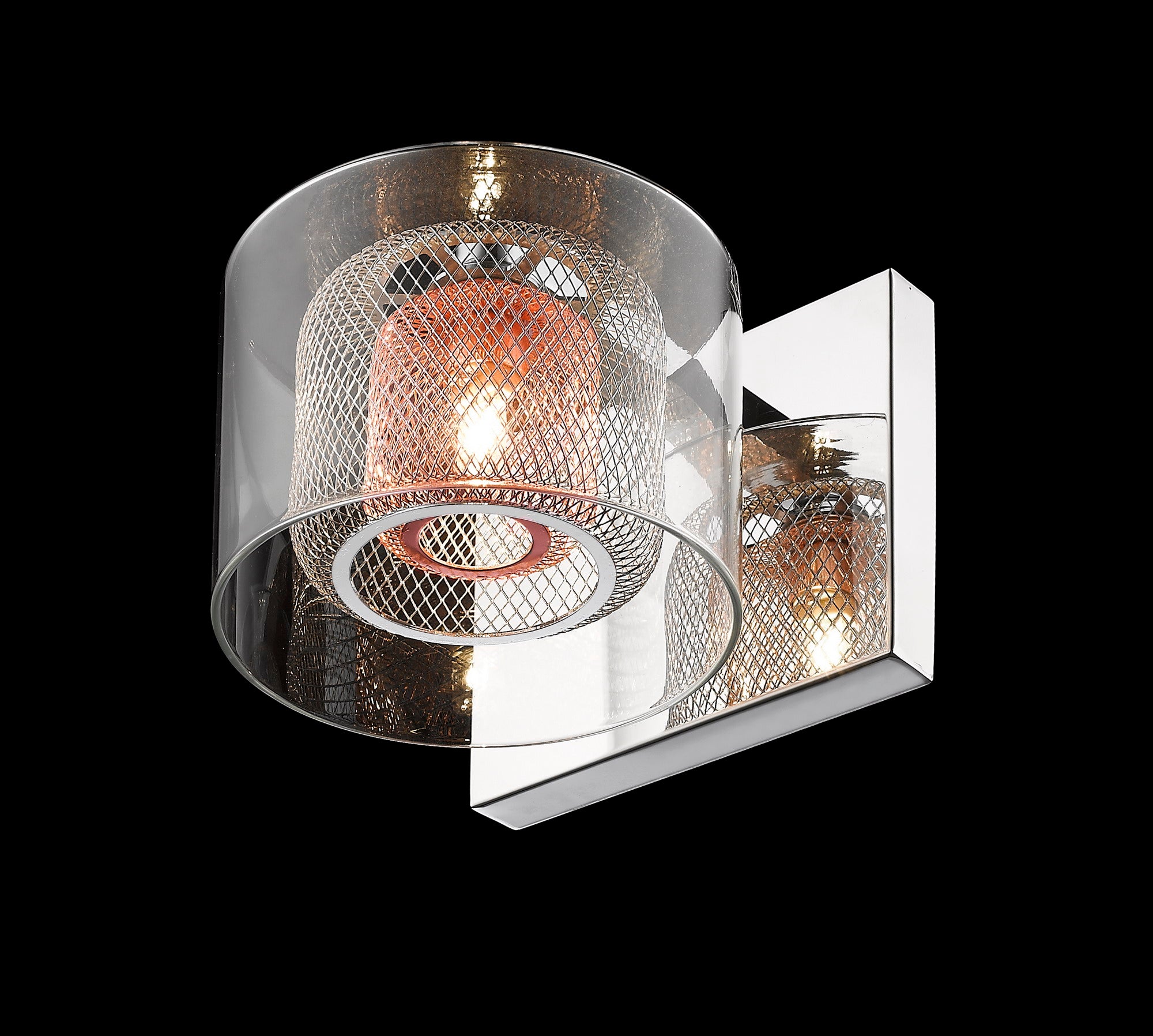 Impex - Laure Glass Copper Mesh Wall Light