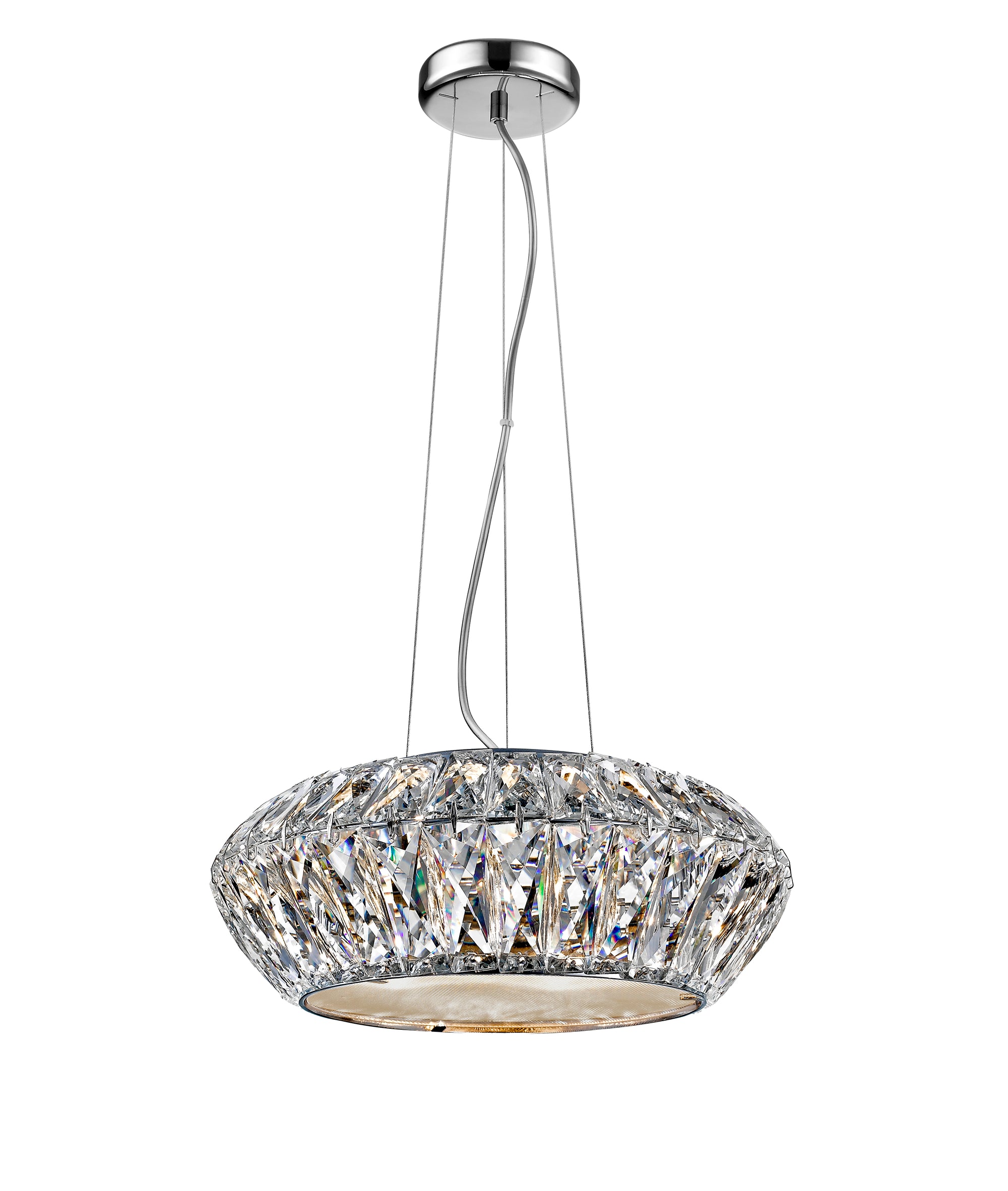 Impex - Armel 4 Light Crystal Pendant - Chrome