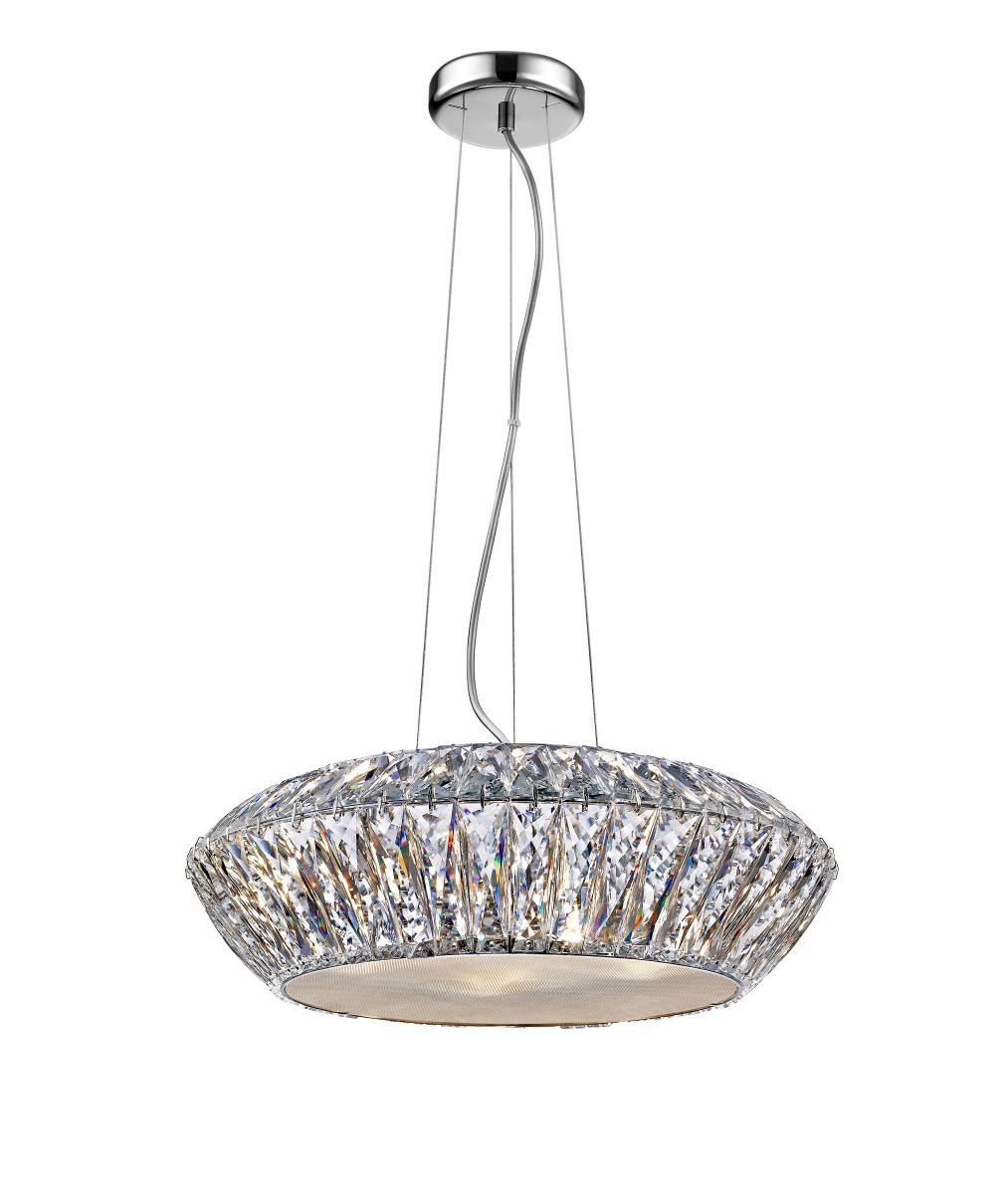 Impex - Armel 5 Light Crystal Pendant - Chrome