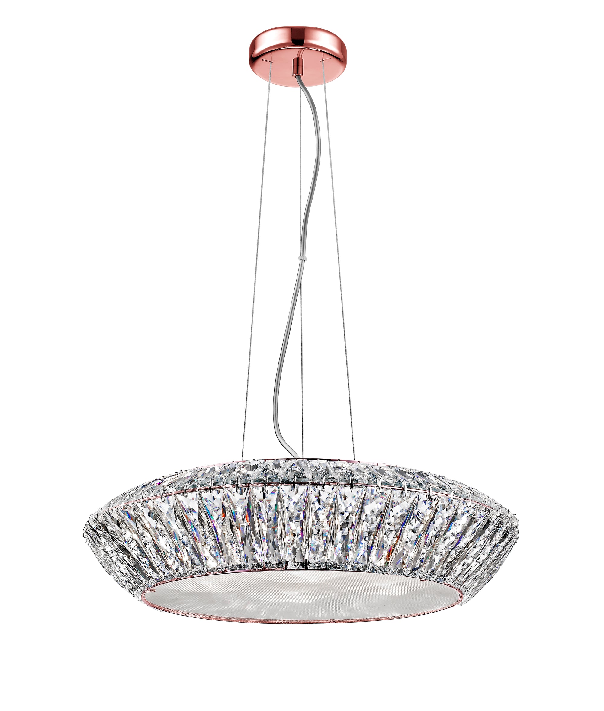 Impex - Armel 5 Light Crystal Pendant - Rosy Gold