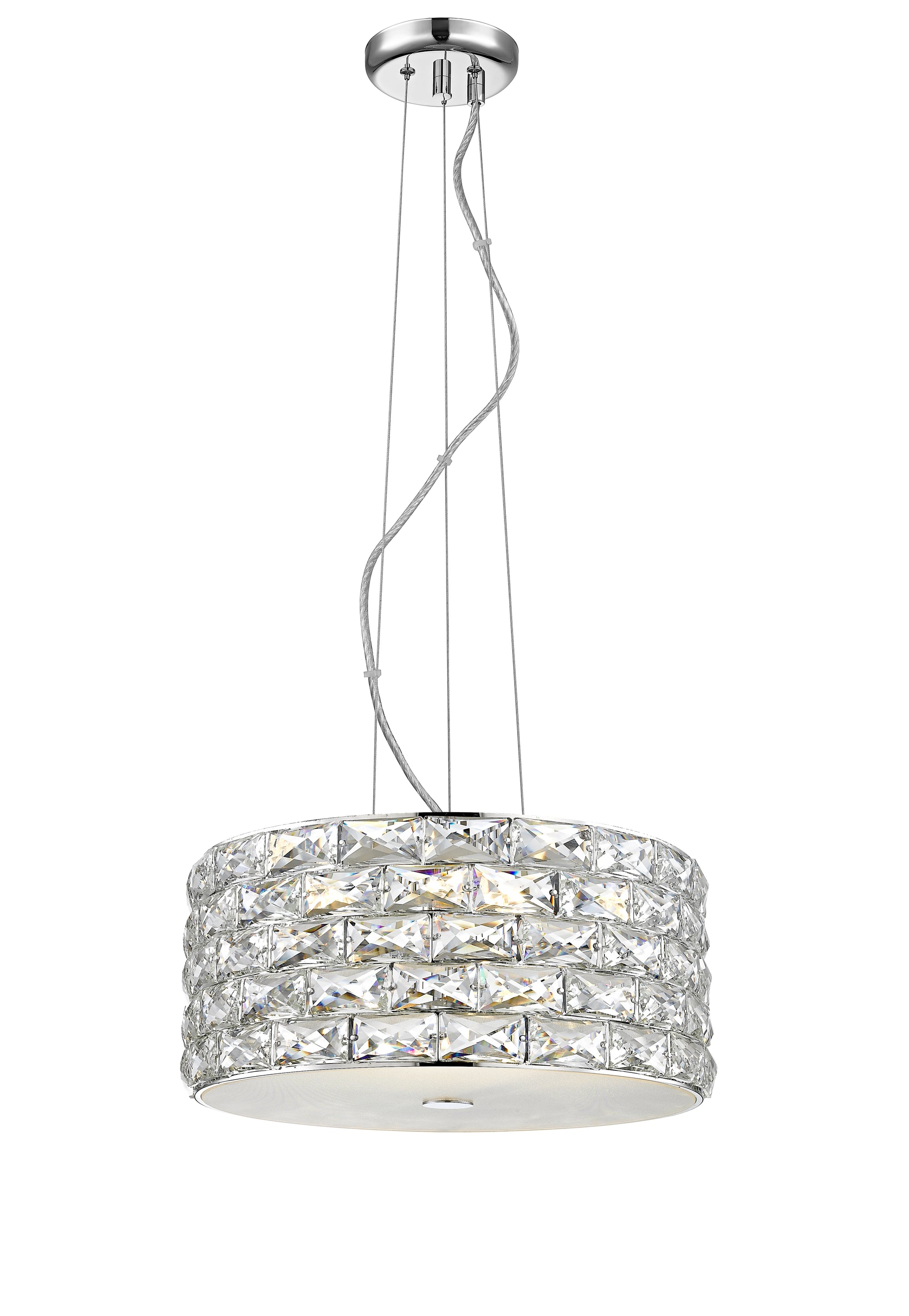 Impex - Aruba 4 Light Crystal Pendant - Chrome