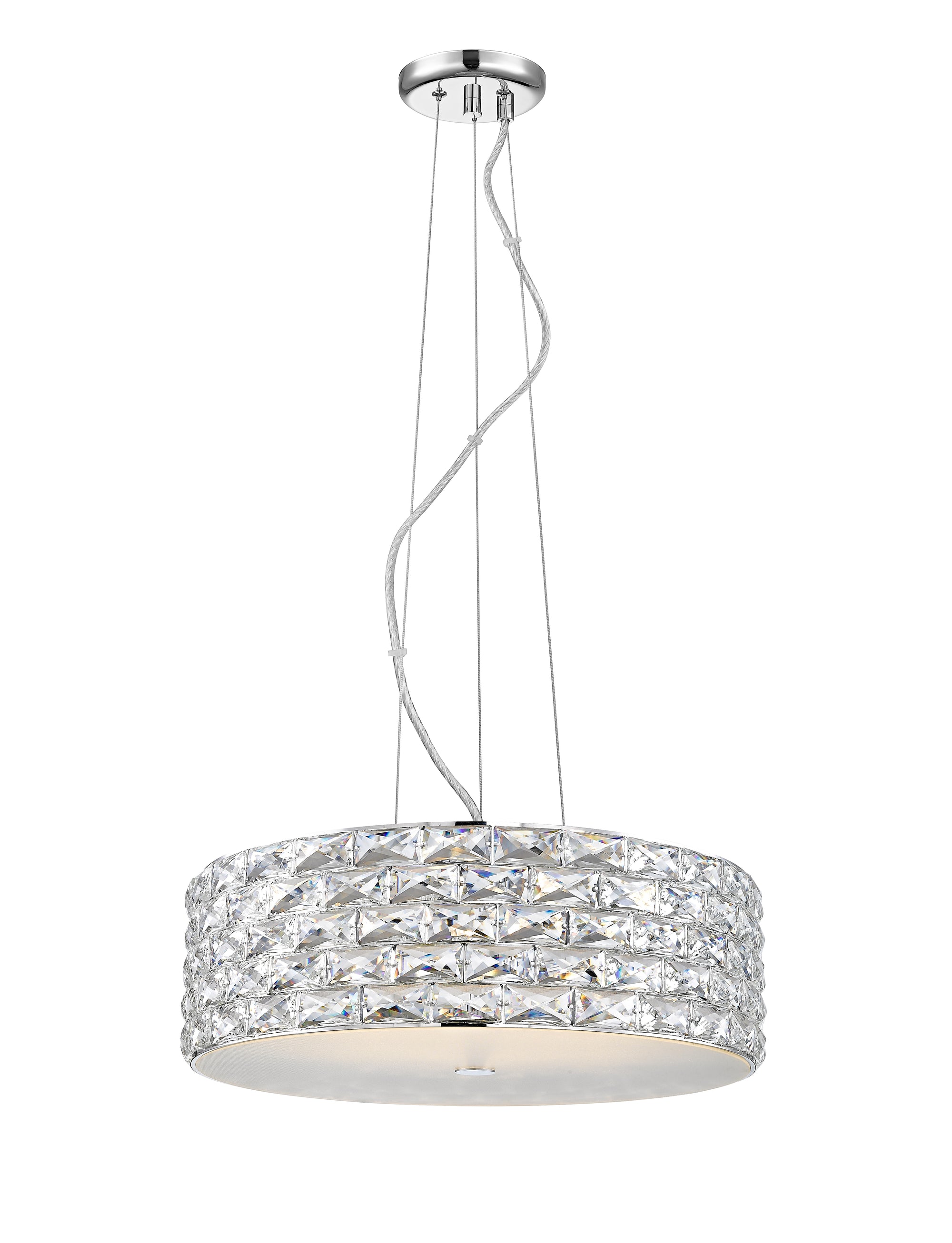 Impex - Aruba 6 Light Crystal Pendant - Chrome