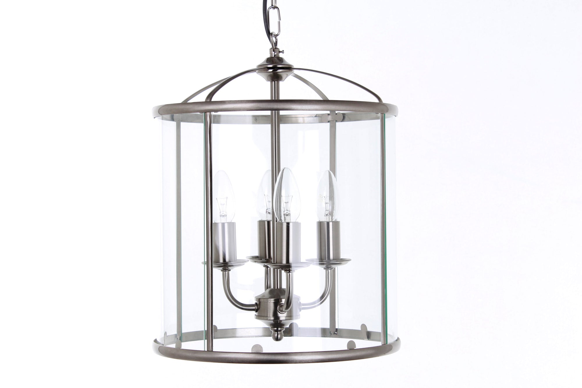 Impex - Orly Round Lantern 4 Light - Satin Nickel