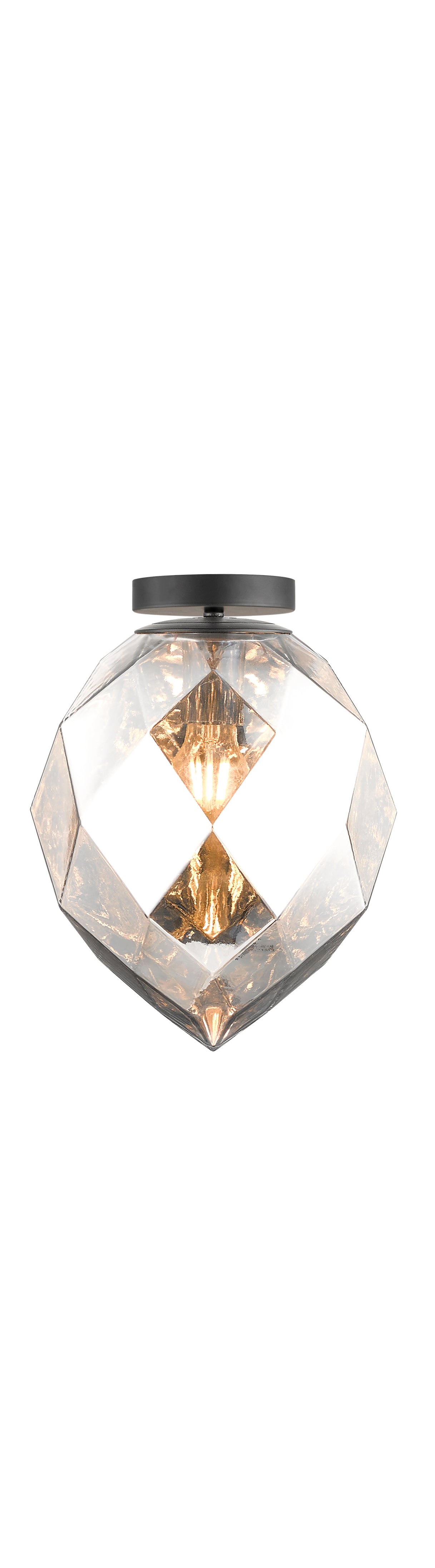 Impex - Zoe 1 Light Pendant - Chrome Glass/Black