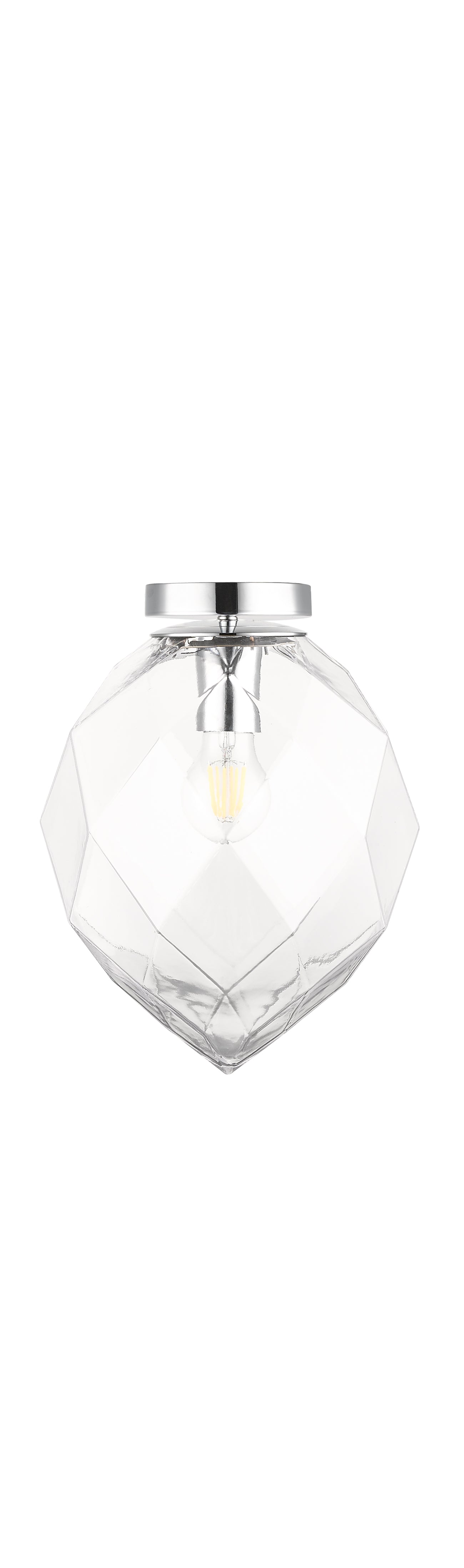 Impex - Zoe 1 Light Pendant - Clear Glass/Black