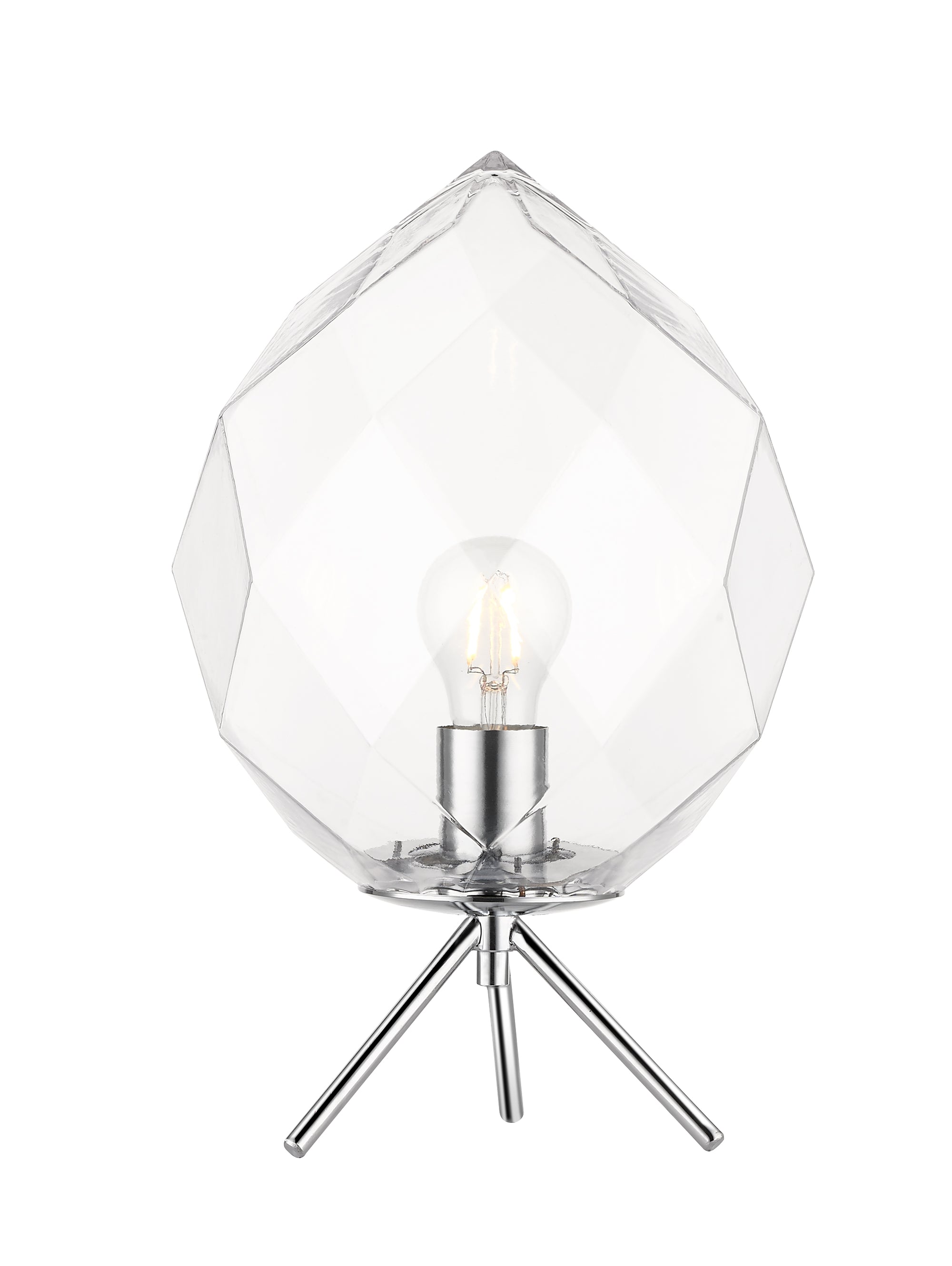 Impex - Zoe 1 Light Table Lamp - Clear Glass/Black