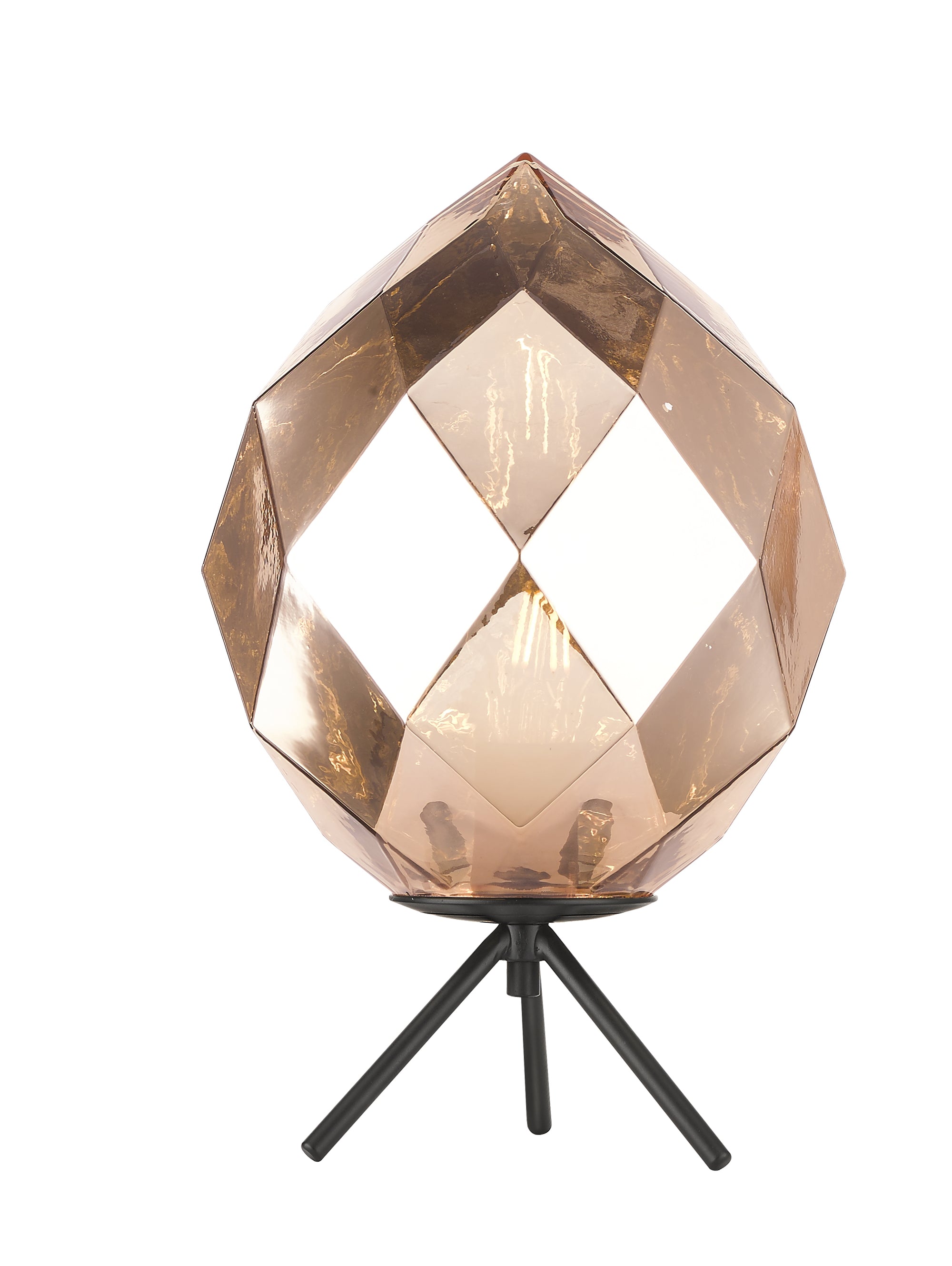 Impex - Zoe 1 Light Table Lamp - Gold Glass/Black