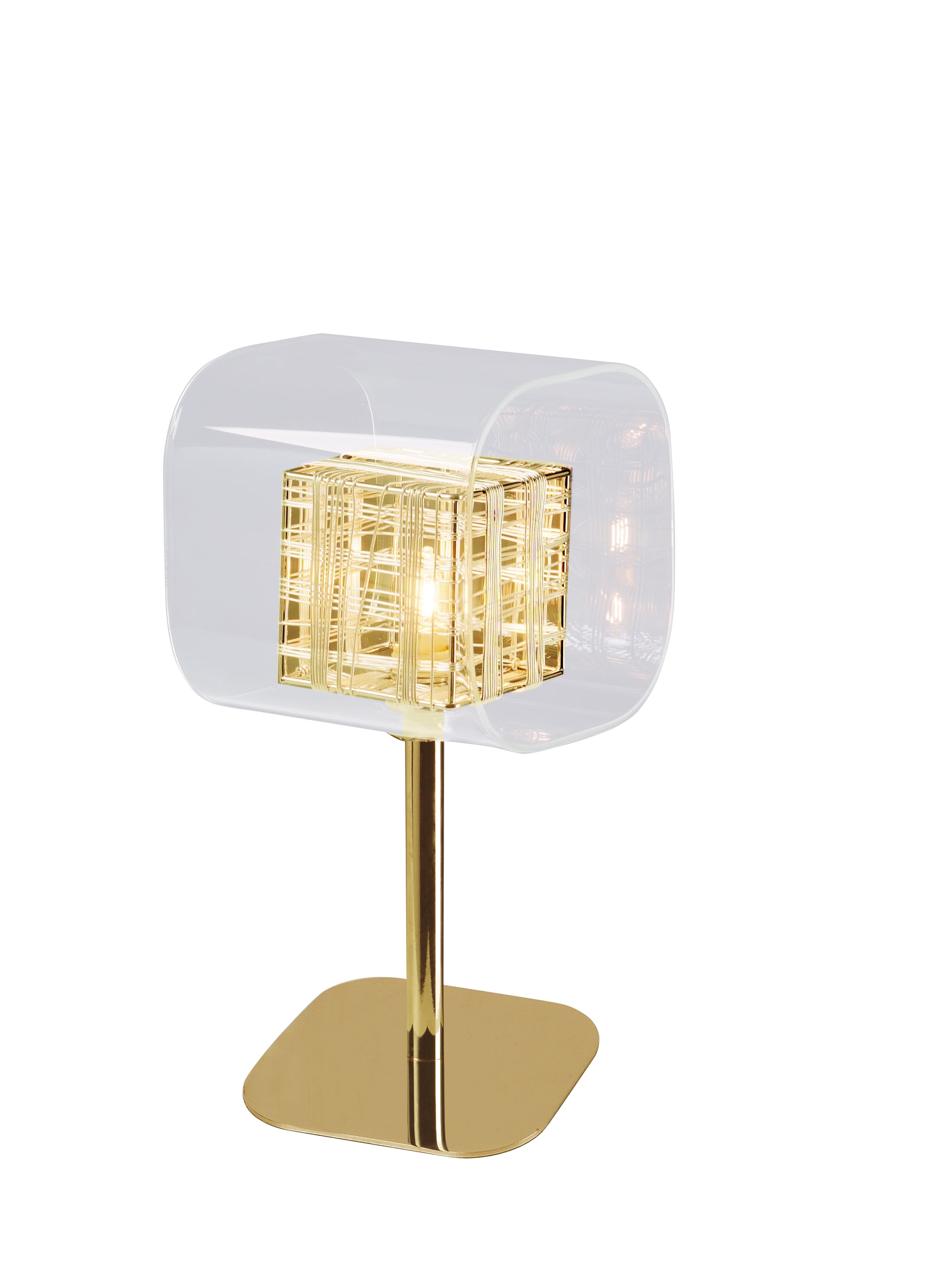 Impex - Avignon Wire Cube Table Lamp - Gold