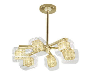 Impex - Avignon 6 Light Wire Cube - Gold