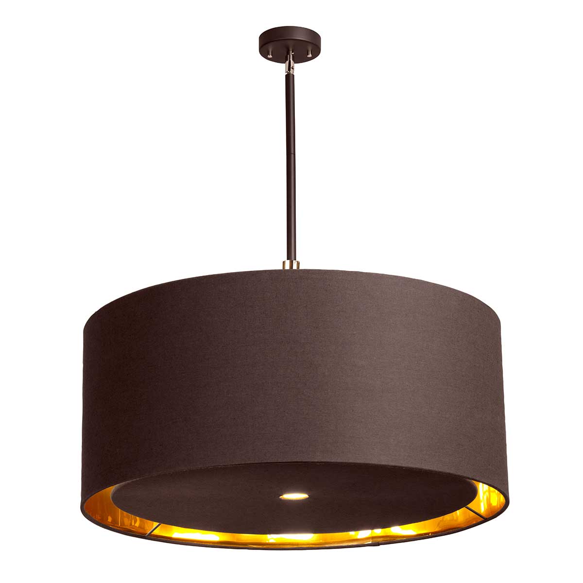 Elstead - Balance 4 Light Extra Large Pendant - Brown and Polished Brass