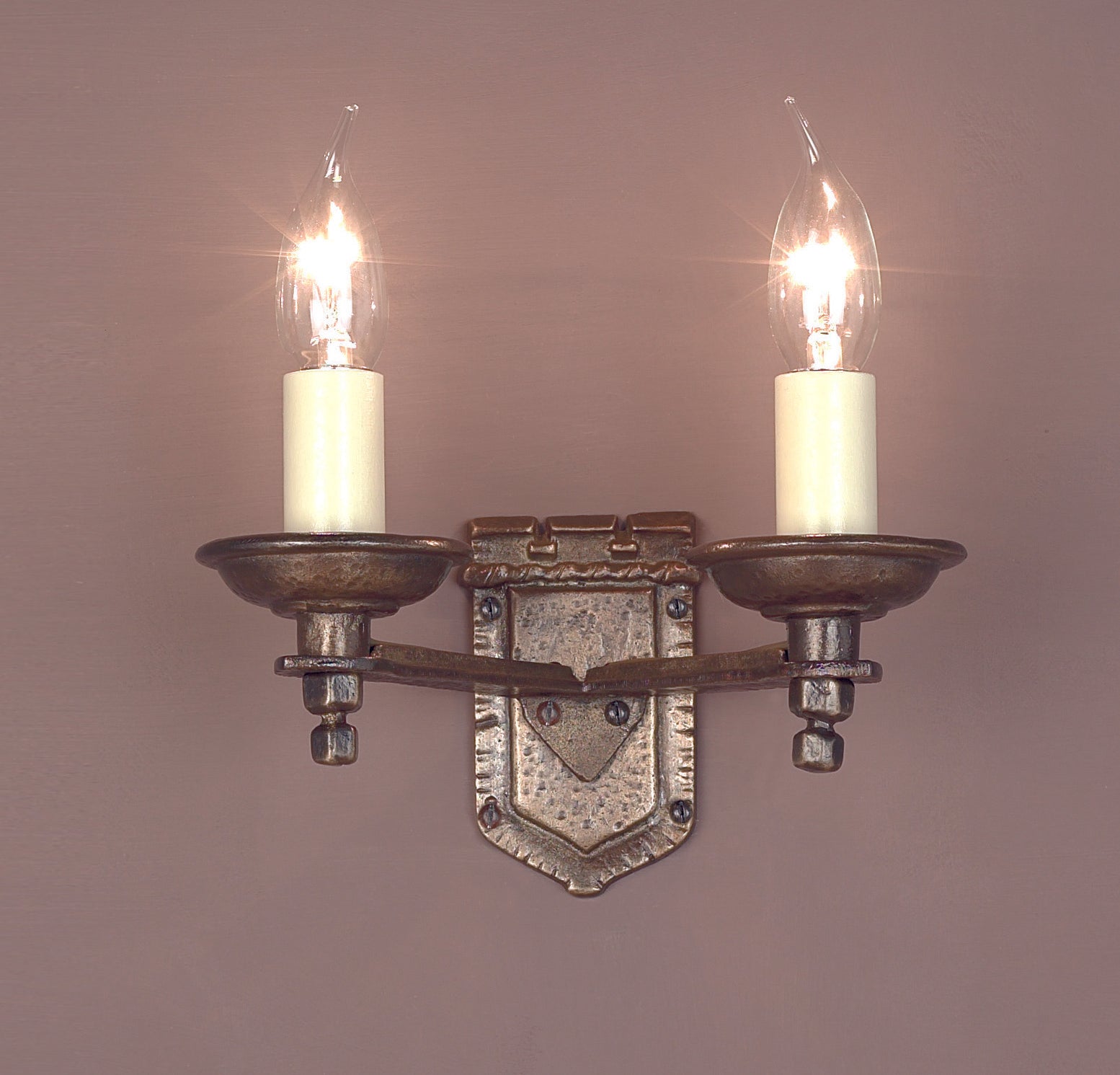 Impex - Tudor 2 Light Wall Light - Light Bronze