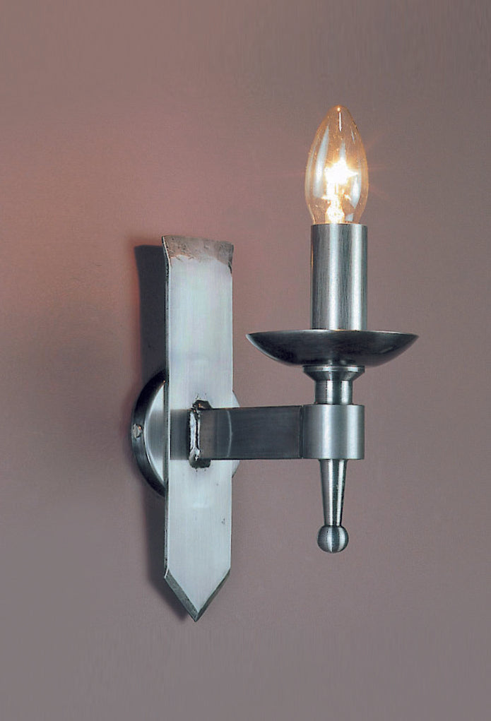 Impex - Saxon 1 Light Wall Light - Sterling