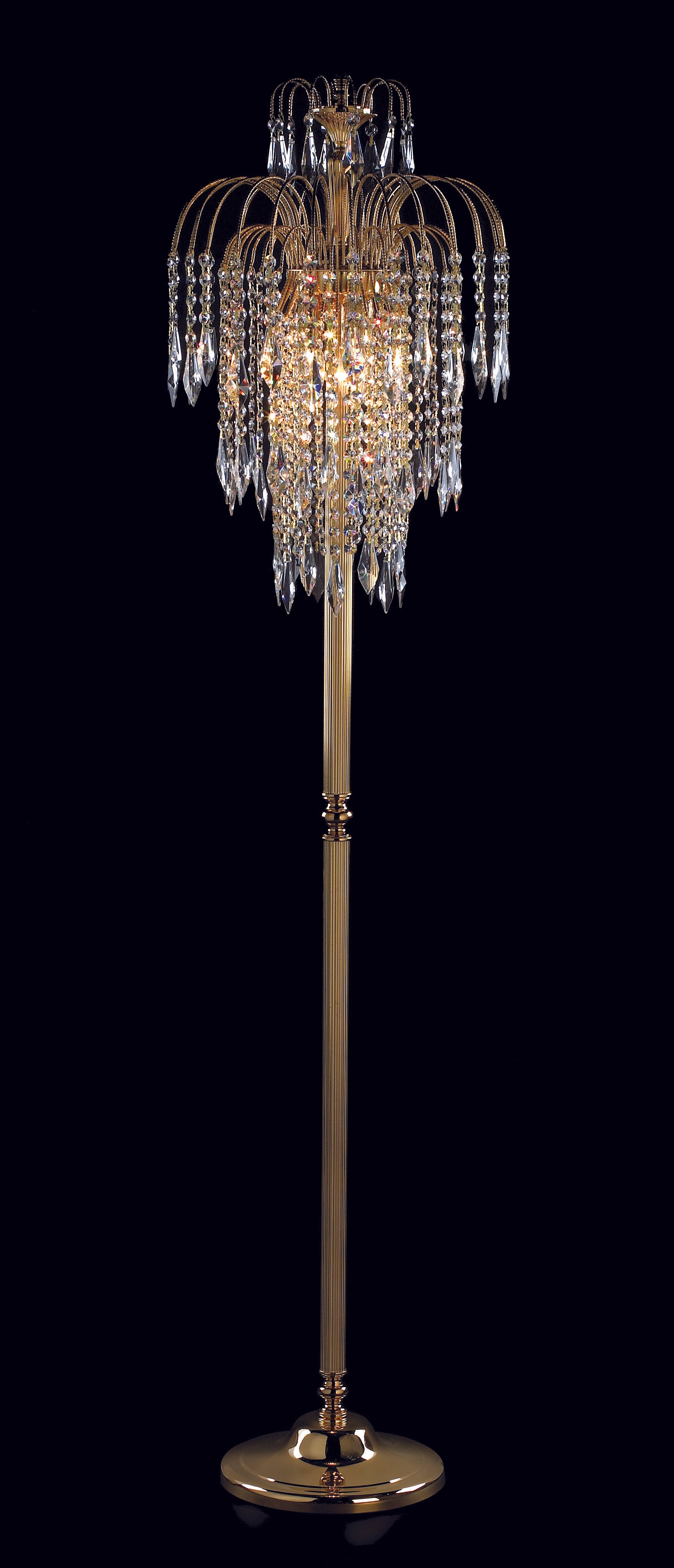 Impex - Shower Long Chain Floor Lamp - Gold