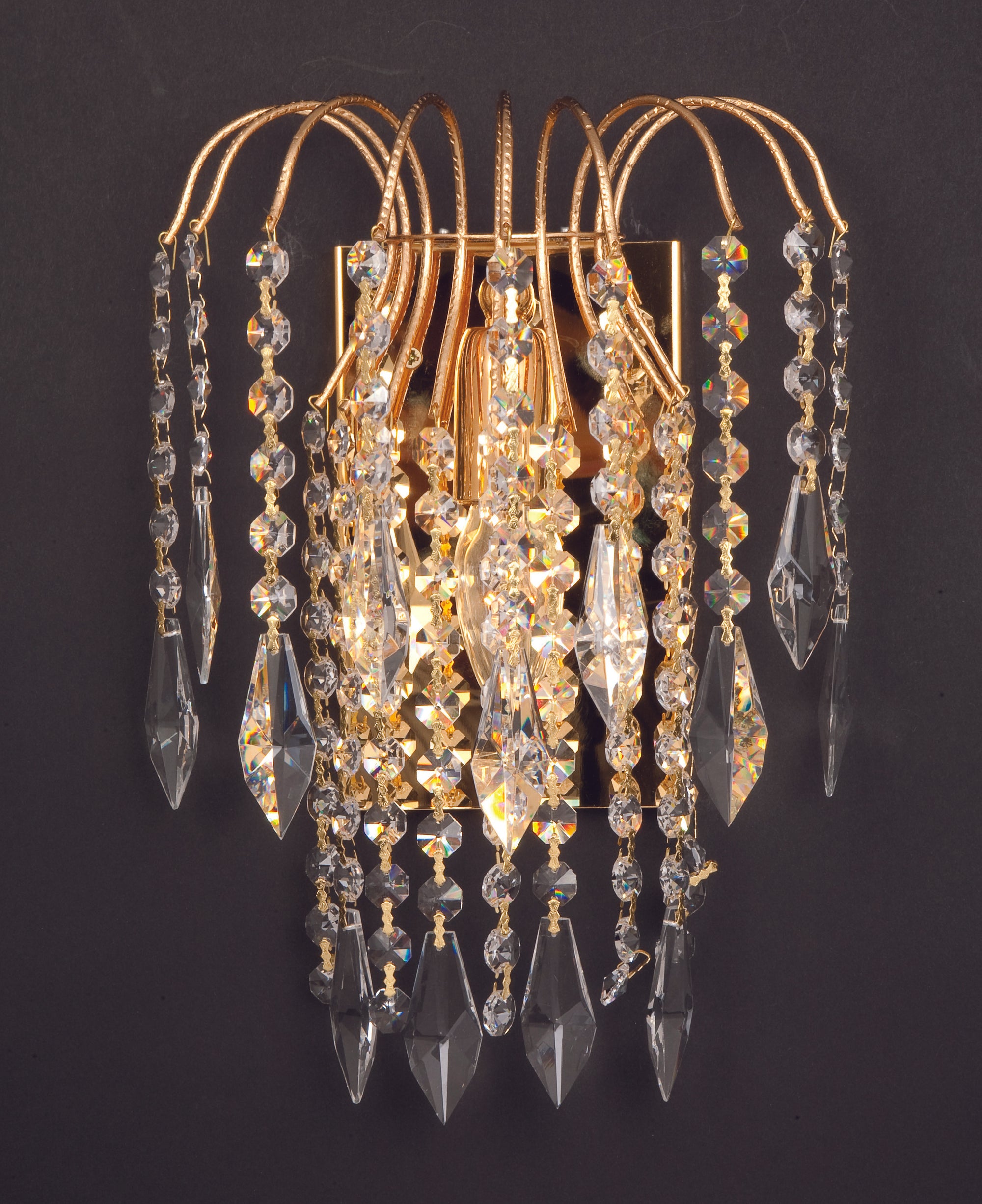 Impex - Shower Long Chain Wall Light - Gold