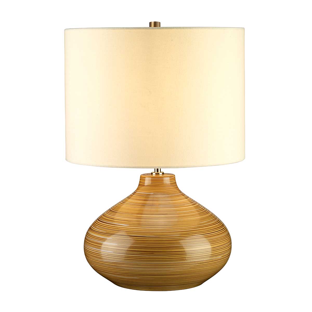 Elstead - Bailey 1 Light Table Lamp - Wood Effect with Ivory Shade