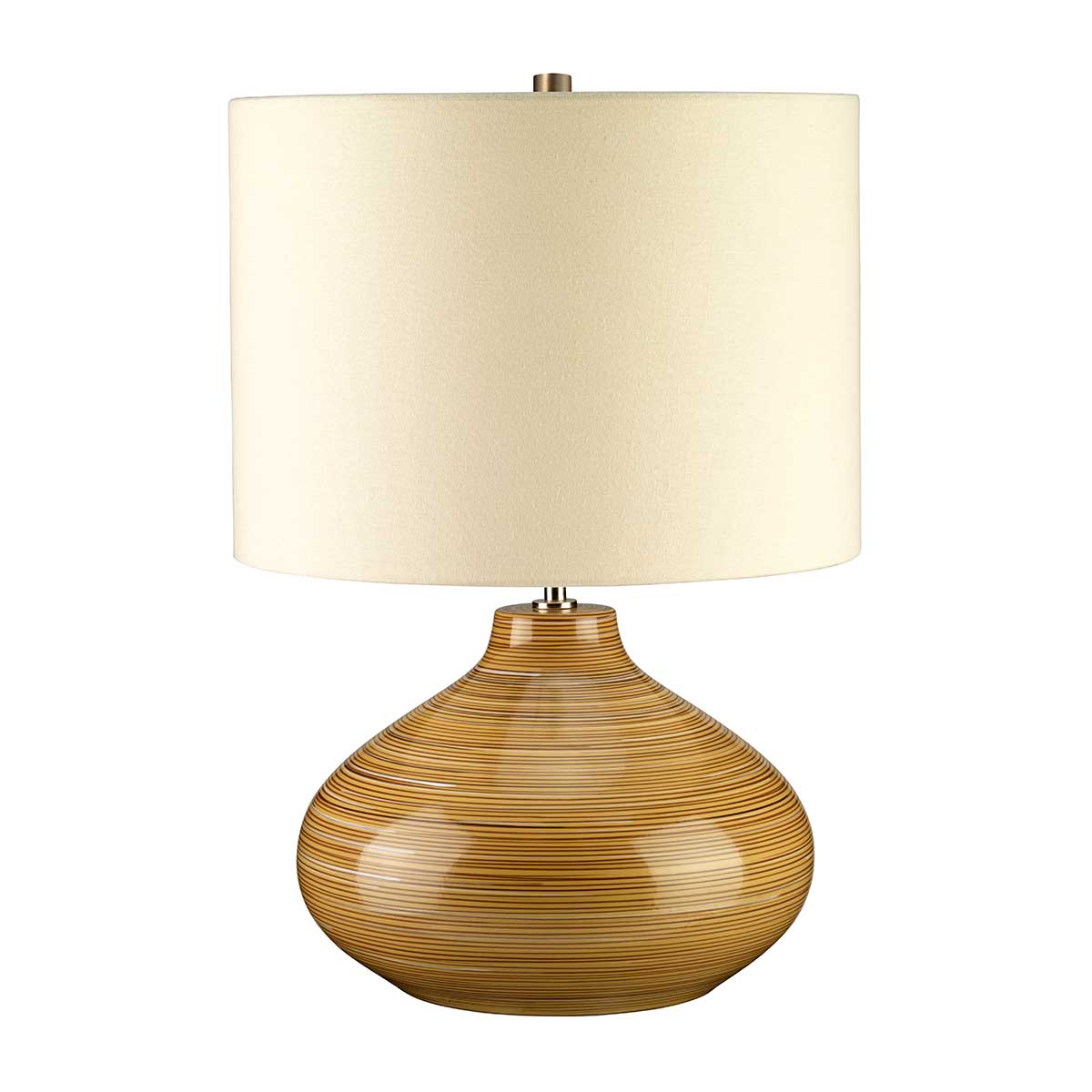 Elstead - Bailey 1 Light Table Lamp - Wood Effect with Ivory Shade