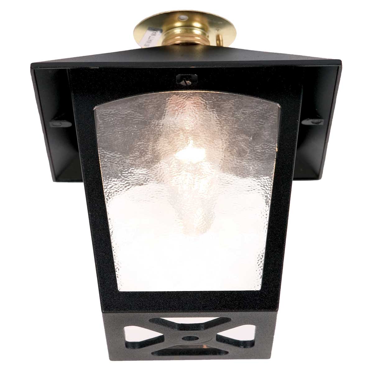 Elstead - York 1 Light Flush Porch Lantern - Black