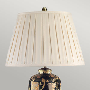 Elstead - Black Birds 1 Light Table Lamp - Black and Gold with Cream Shade