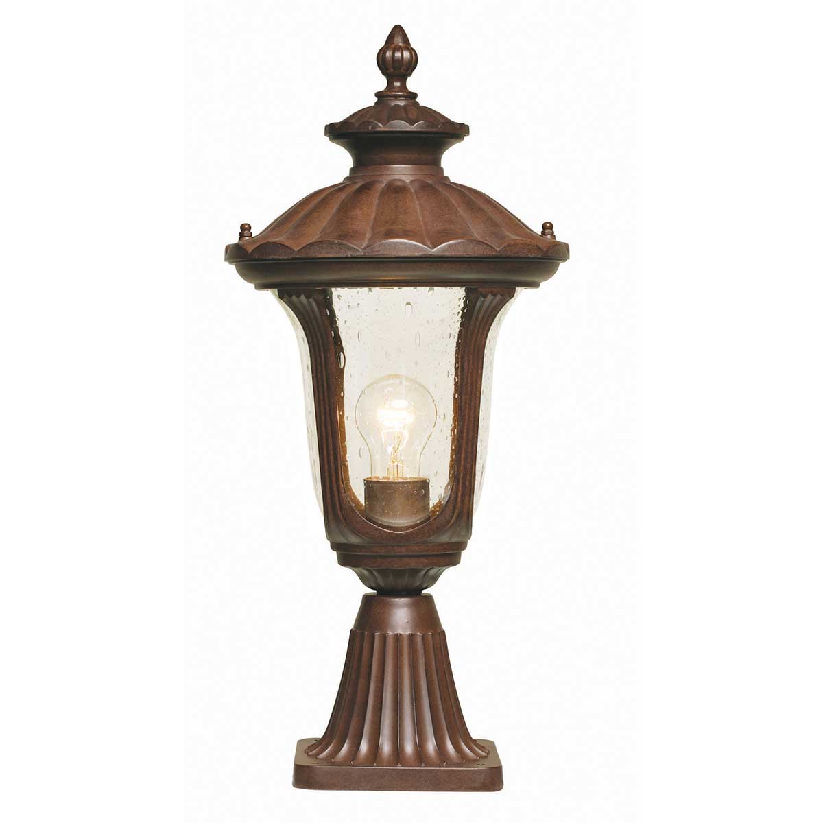 Elstead - Chicago 1 Light Small Pedestal Lantern - Bronze