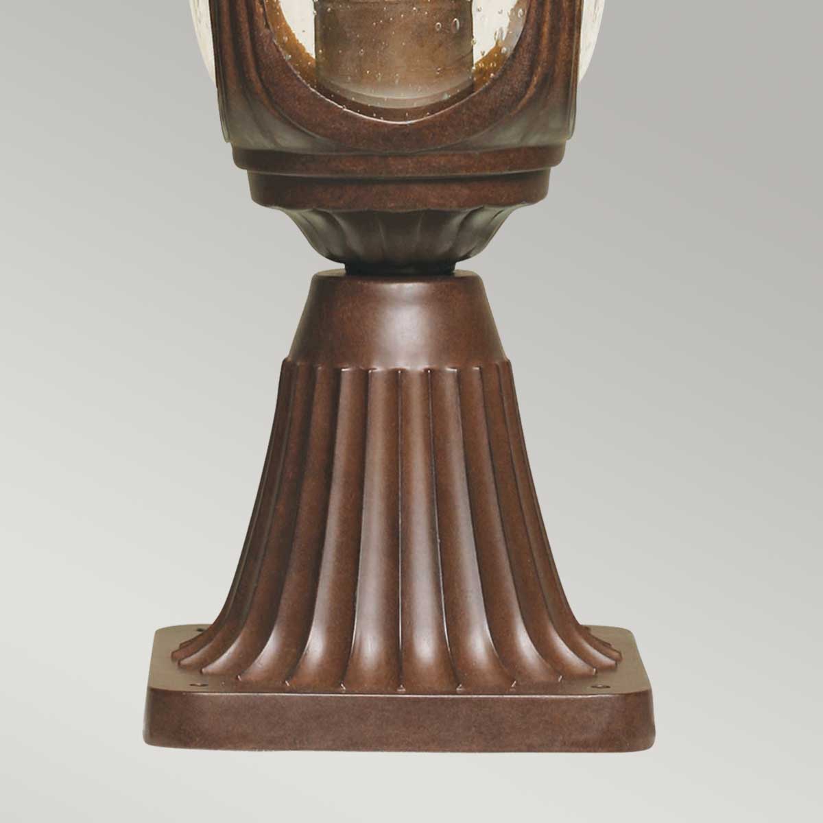 Elstead - Chicago 1 Light Small Pedestal Lantern - Bronze